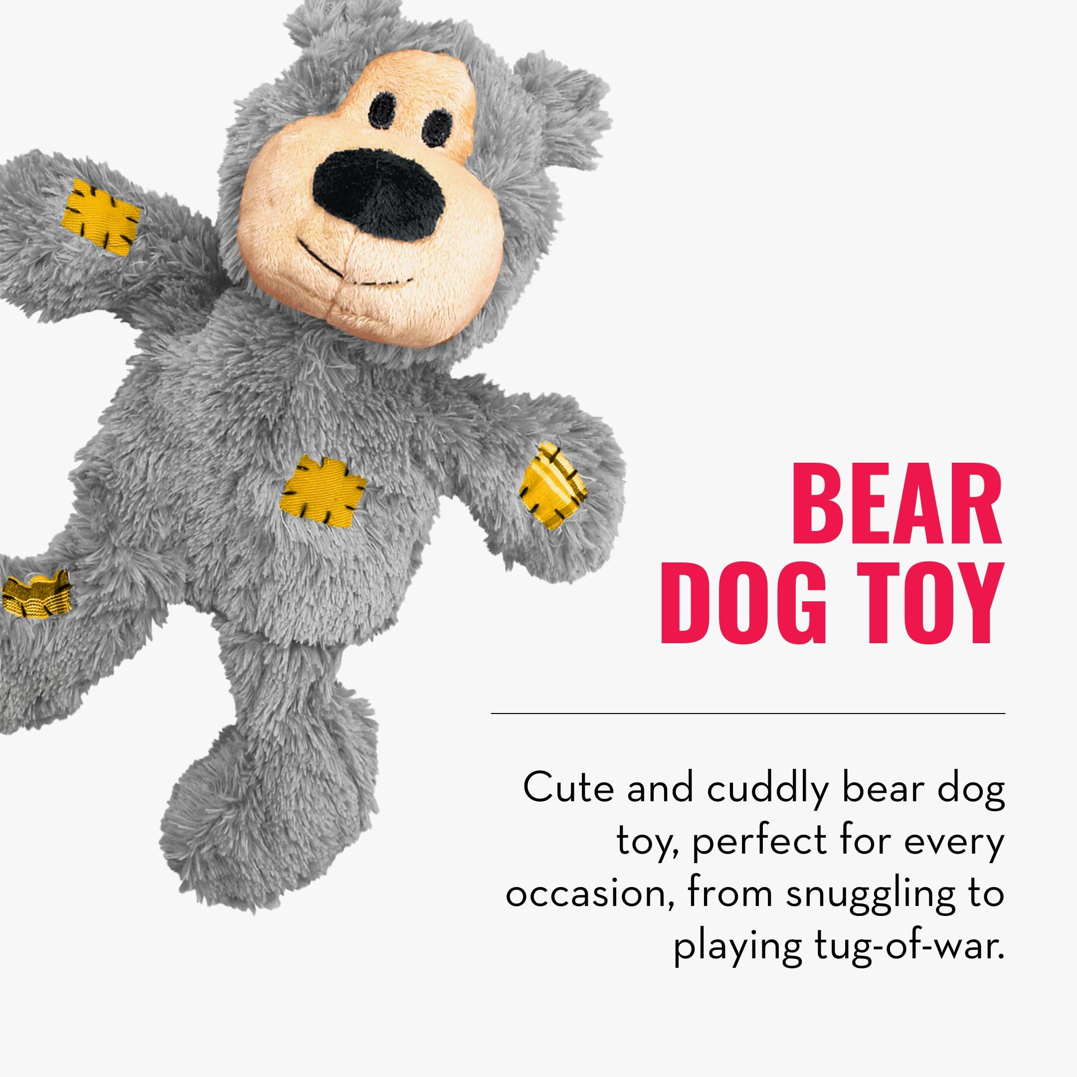 KONG Classic & Wild Knots Bear Combo Pack - Unique & Fun Dog Toys for Hours of Play - Classic Toy Can Be Stuffed with Dog Treats