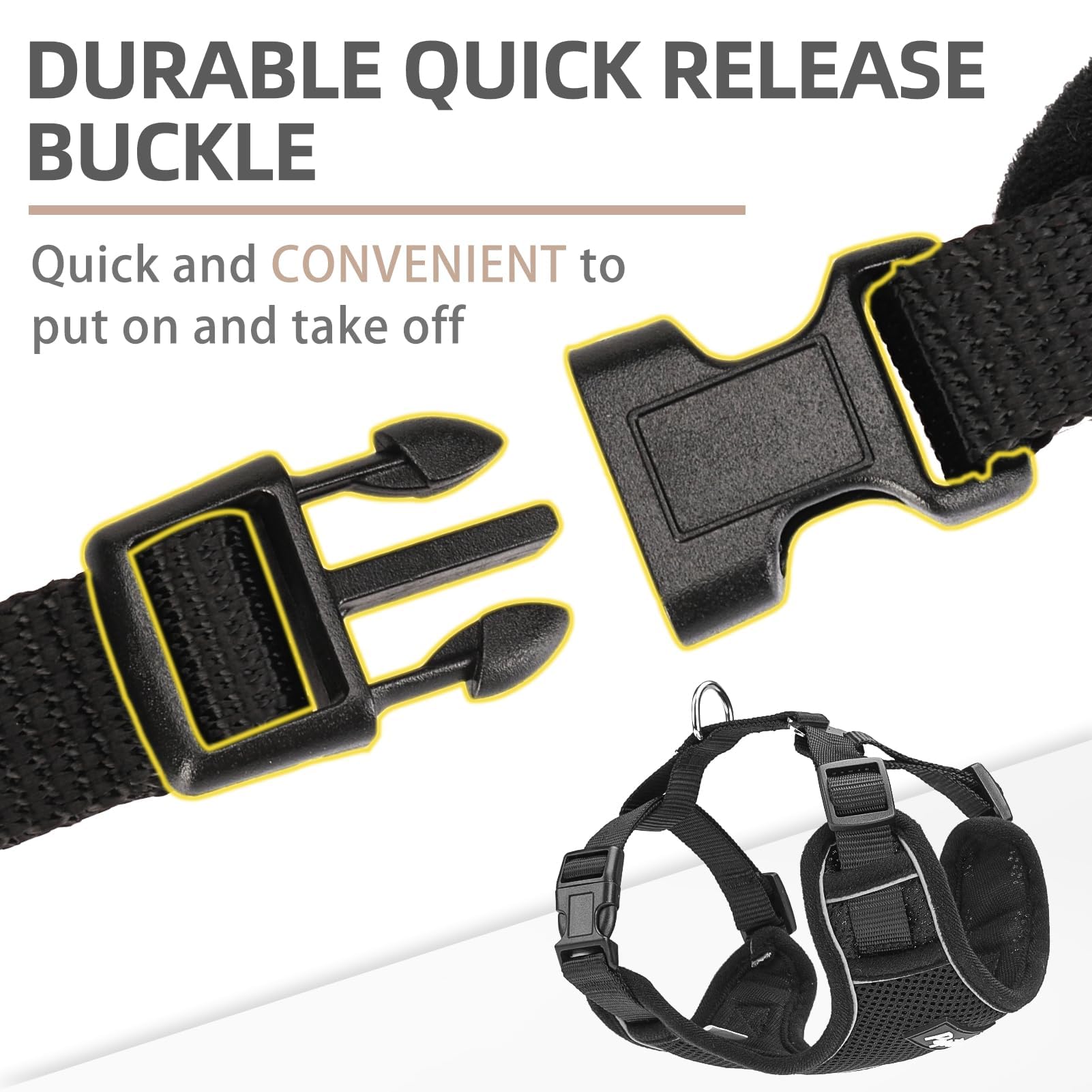 Pupteck Dog Harness And Leash Set For Small Medium Dogs No Pull, Soft Mesh Adjustable Puppy Cat Harness Reflective At Night, Bla