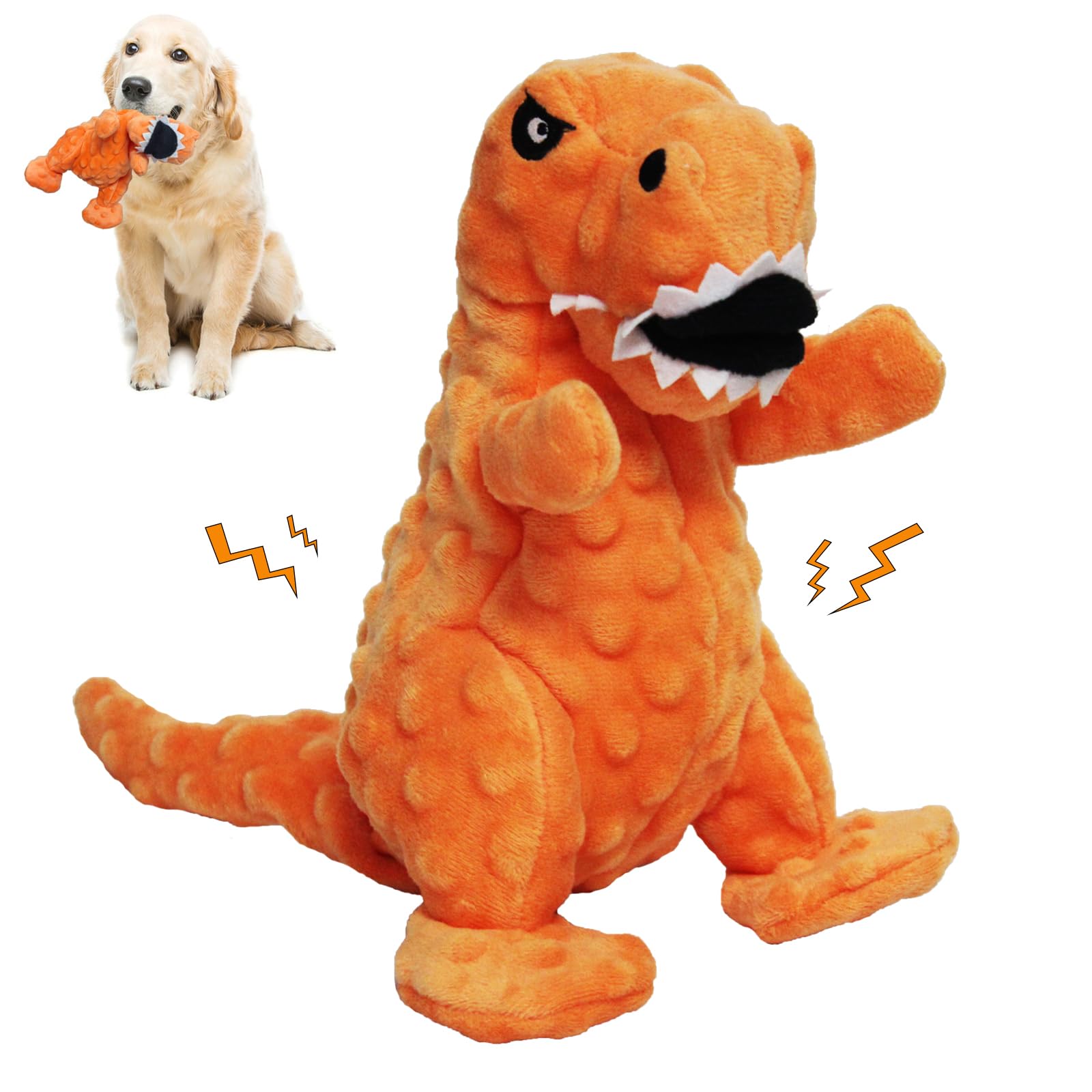Lwbmg Squeaky Dog Toys Stuffed Dog Toys Cute Dinosaur Plush Dog Toy With Crinkle Paper Durable Dog Chew Toys For Small Medium An