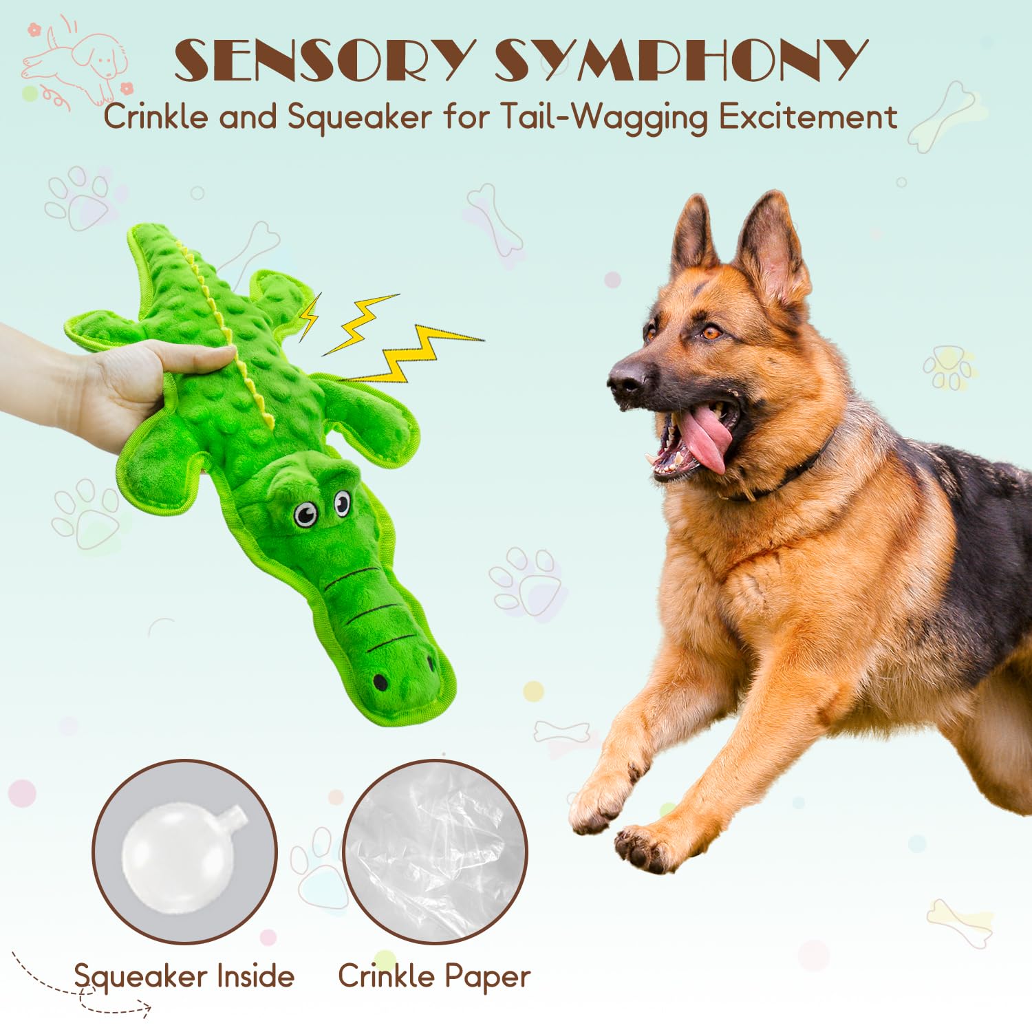 Maoooob No Stuffing Dog Squeak Toys- Chew Toys For Small Medium Large Breed- Durable Puppy Teething Interactive To Keep Them Bus