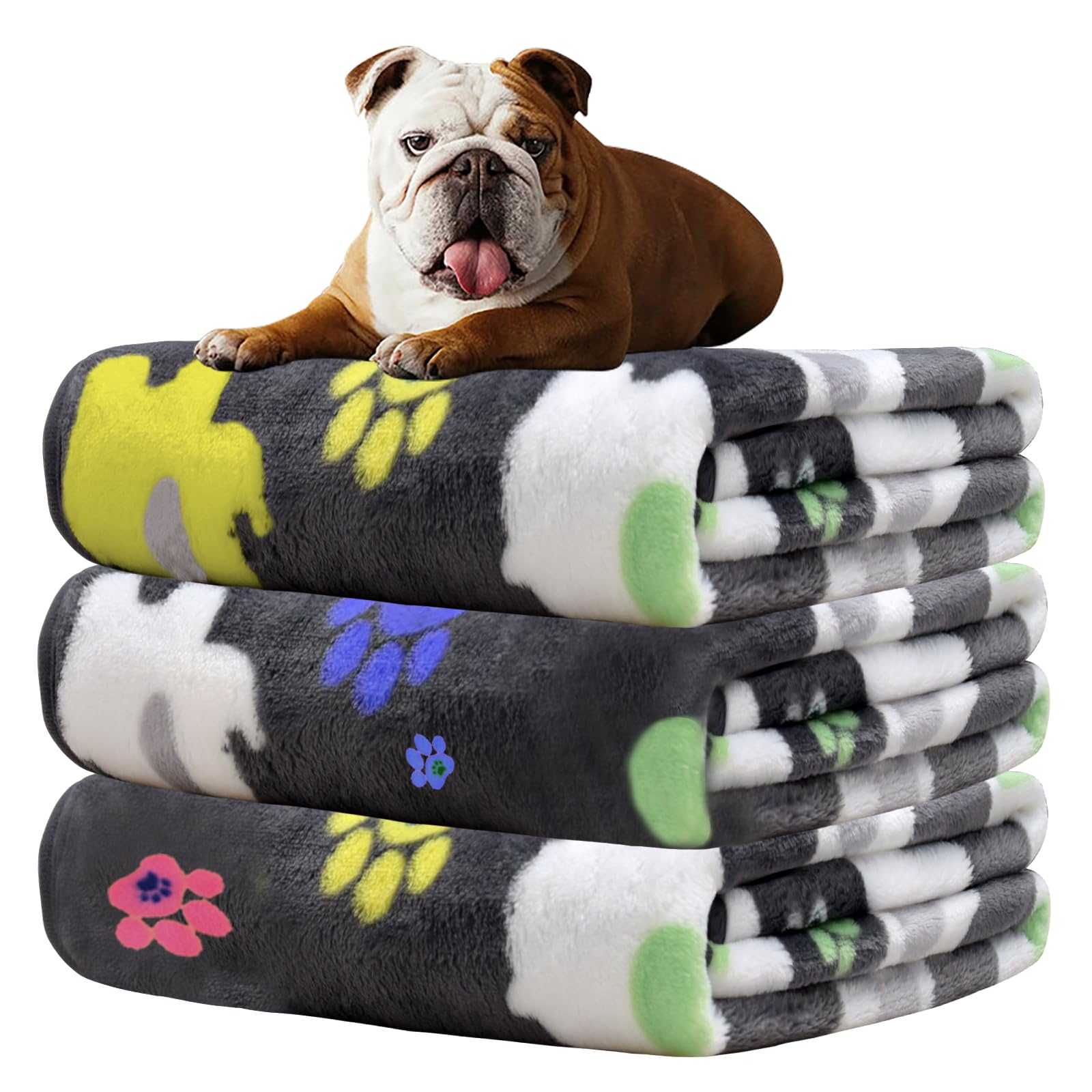 Dog Blankets For Dogs, 3 Pack Large Blanket Medium Blanket Dog Cat Soft Fuzzy Blankets Washable,Comfort Flannel,Fuzzy Soft Blank