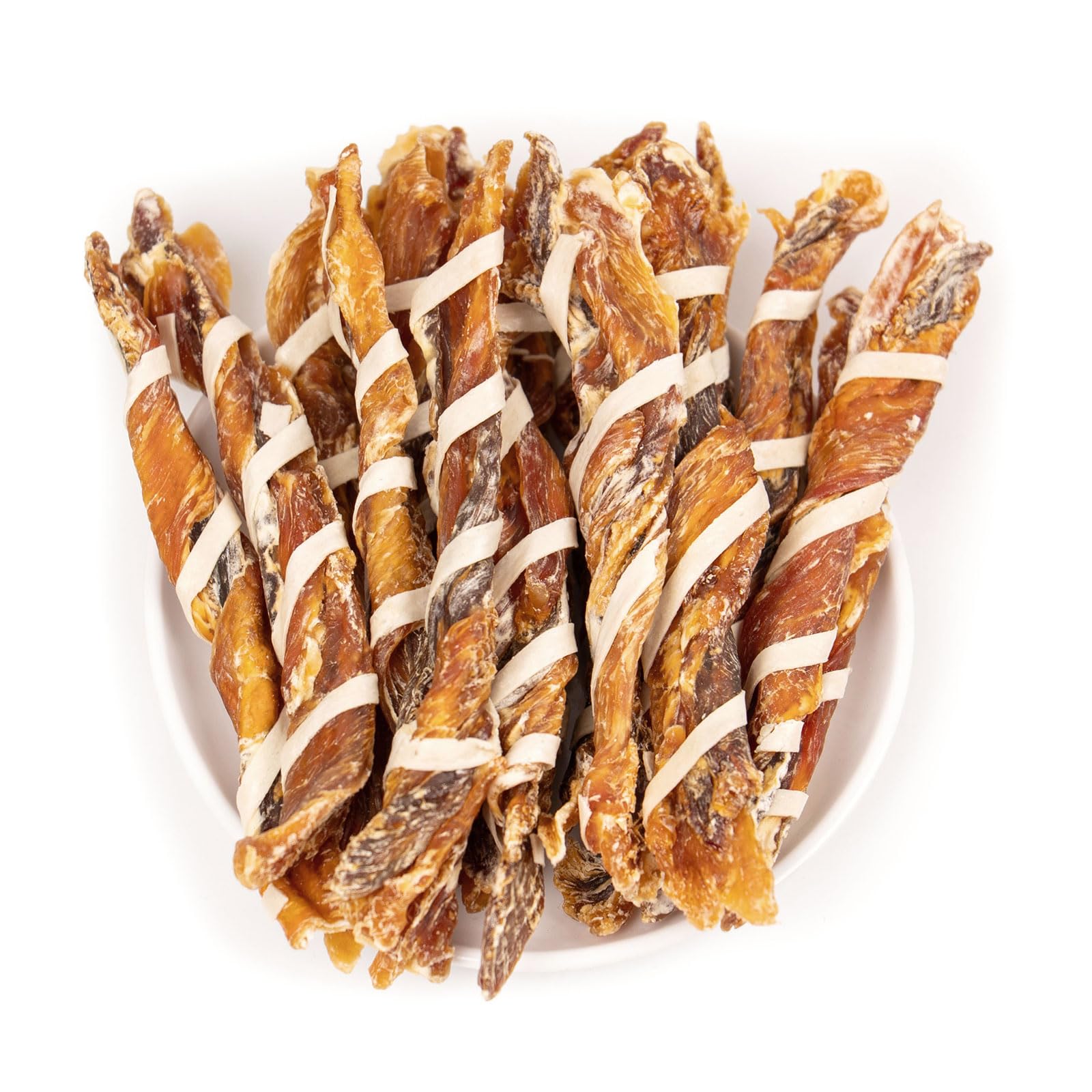 MON2SUN Dog Treats, Triple Flavor Jerky Twist Sticks, 5-7 Inch Chicken Duck and Codfish Sticks Chews for Small Dogs, Healthy Sna