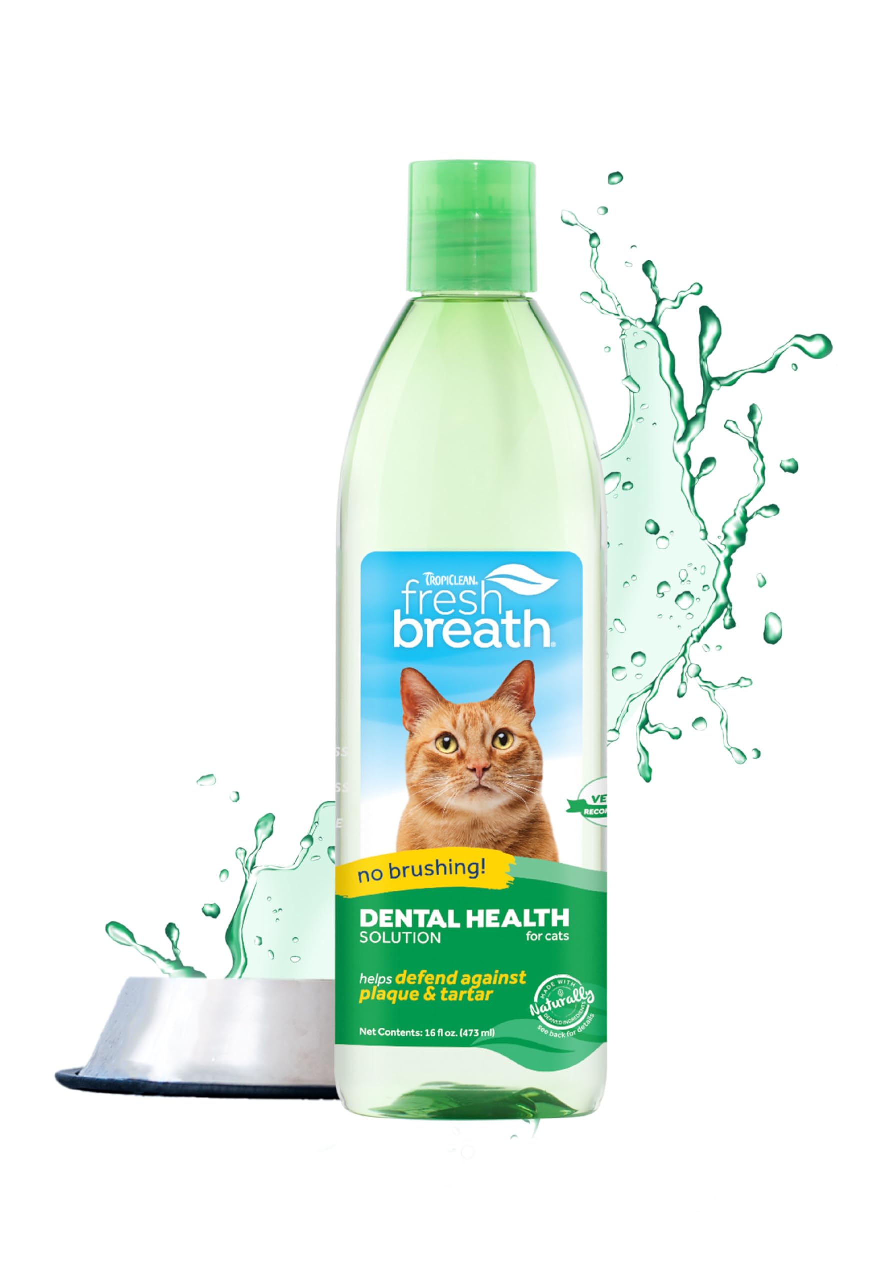 TropiClean Fresh Breath for Cats | Cat Dental Water Additive | Cat Breath Freshener for Healthy Cat Dental Care | Made in the US