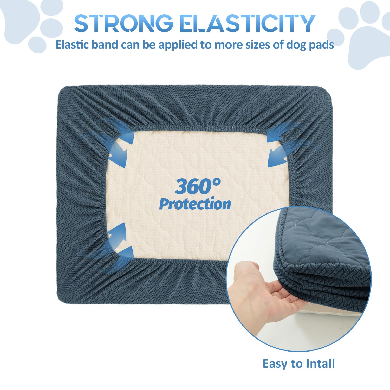 Chhkon Dog Bed Covers Replacement Washable Waterproof Pet Puppy Bed Cover For Dog(Blue,30X20X6 Inch)