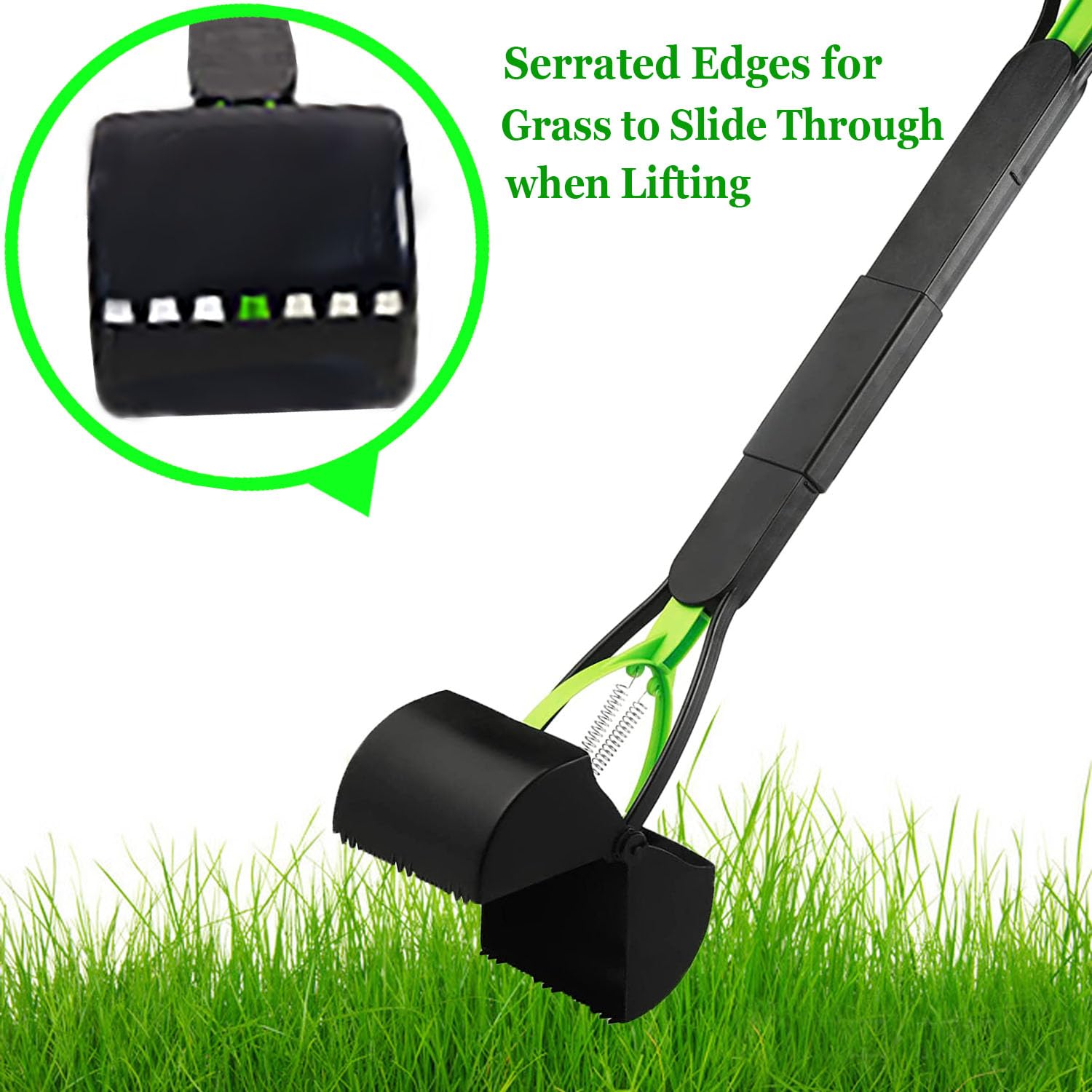 Woilife 32'' Pooper Scooper For Large Small Dogs Heavy Duty, Long Handle Poop Scoop For Yard, Grass, Gravel, Dog Poop Grabber Wi