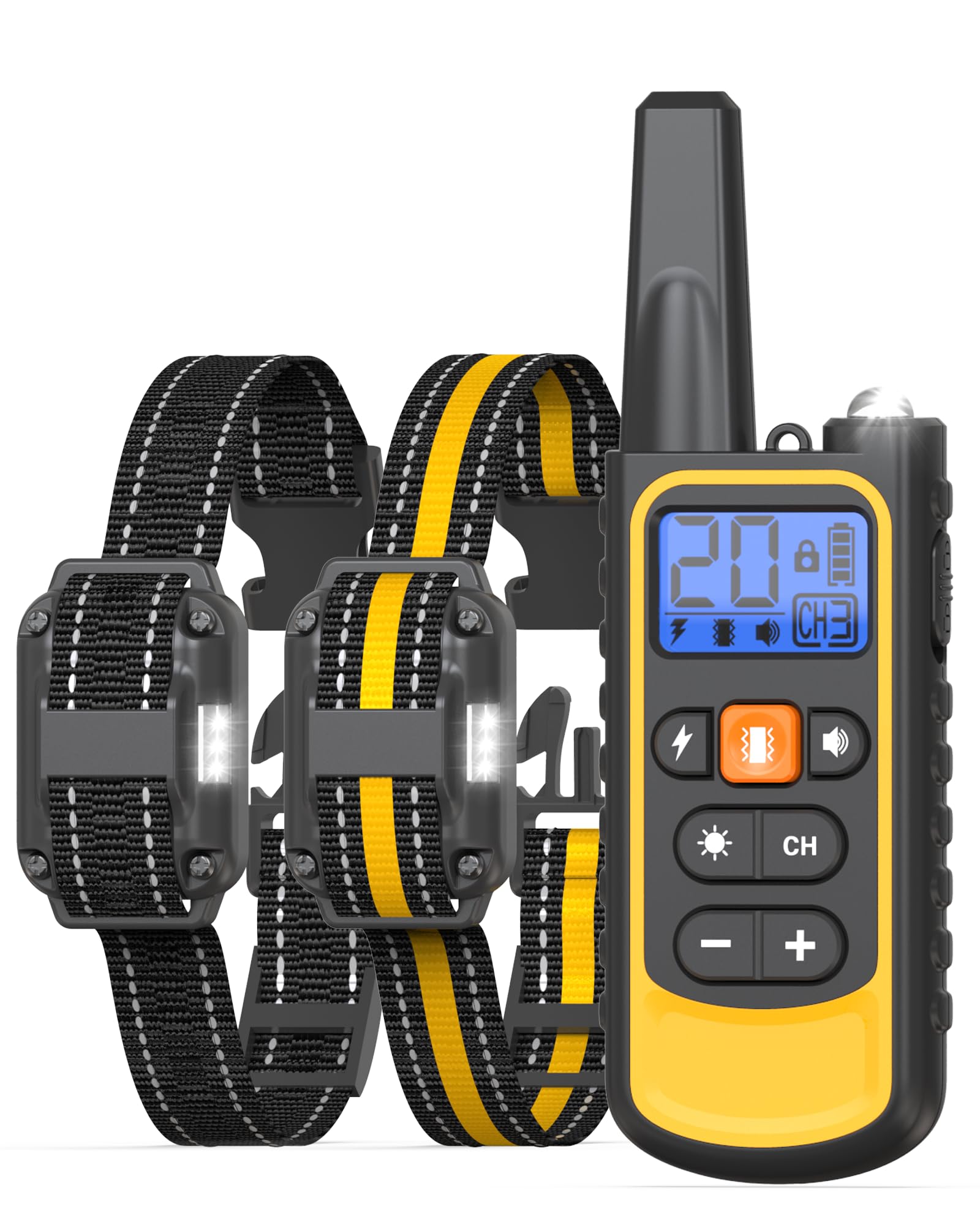 2-Dog Shock Collar with Remote Control (8-120lbs), 3300FT Remote Dog Training Collar, Waterproof Rechargeable E-Collar with 3 Tr