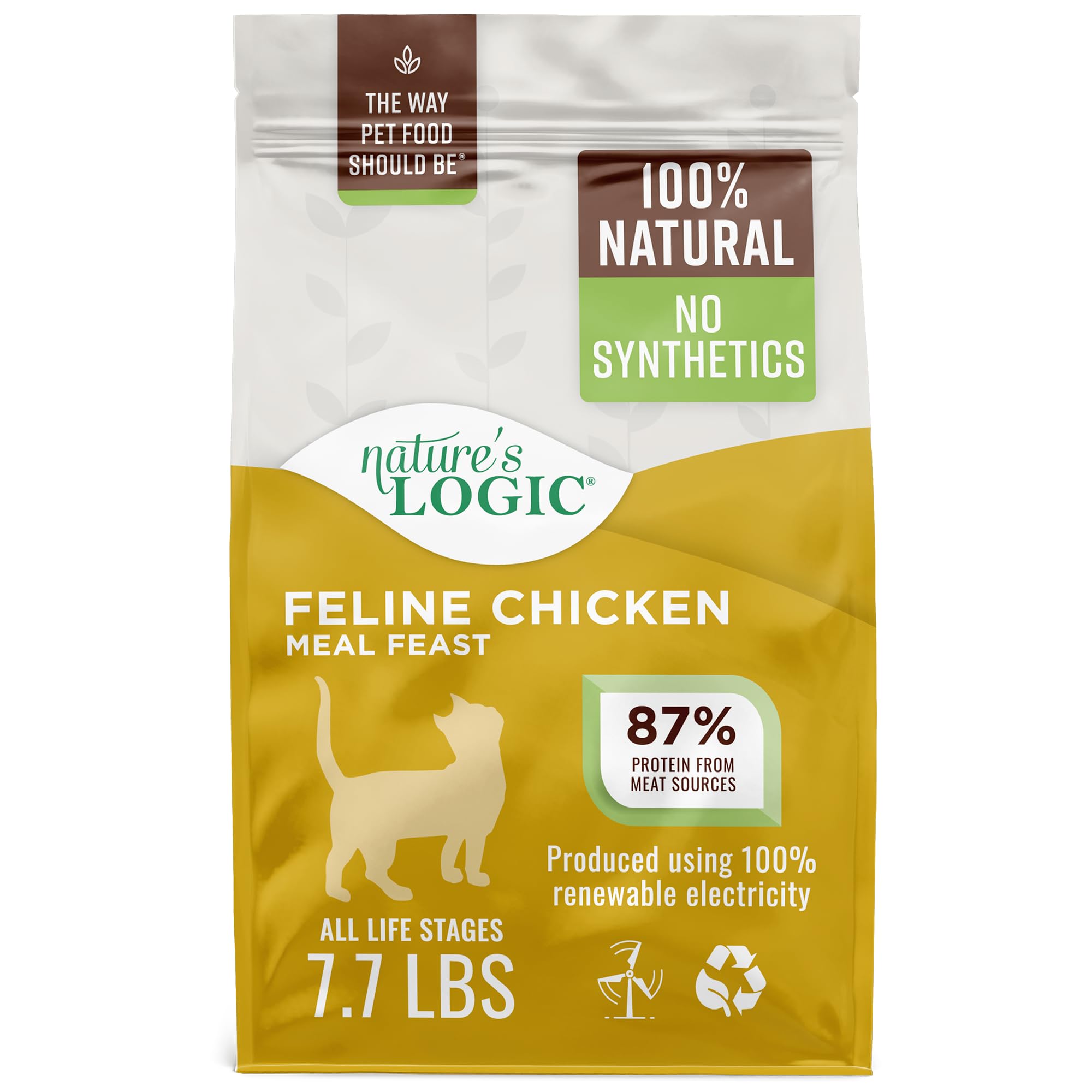 Natures Logic Feline Chicken Meal Feast Cat Food - High-Protein Dry Food for Cats, 100% Natural Nutrition with Probiotics & Pre