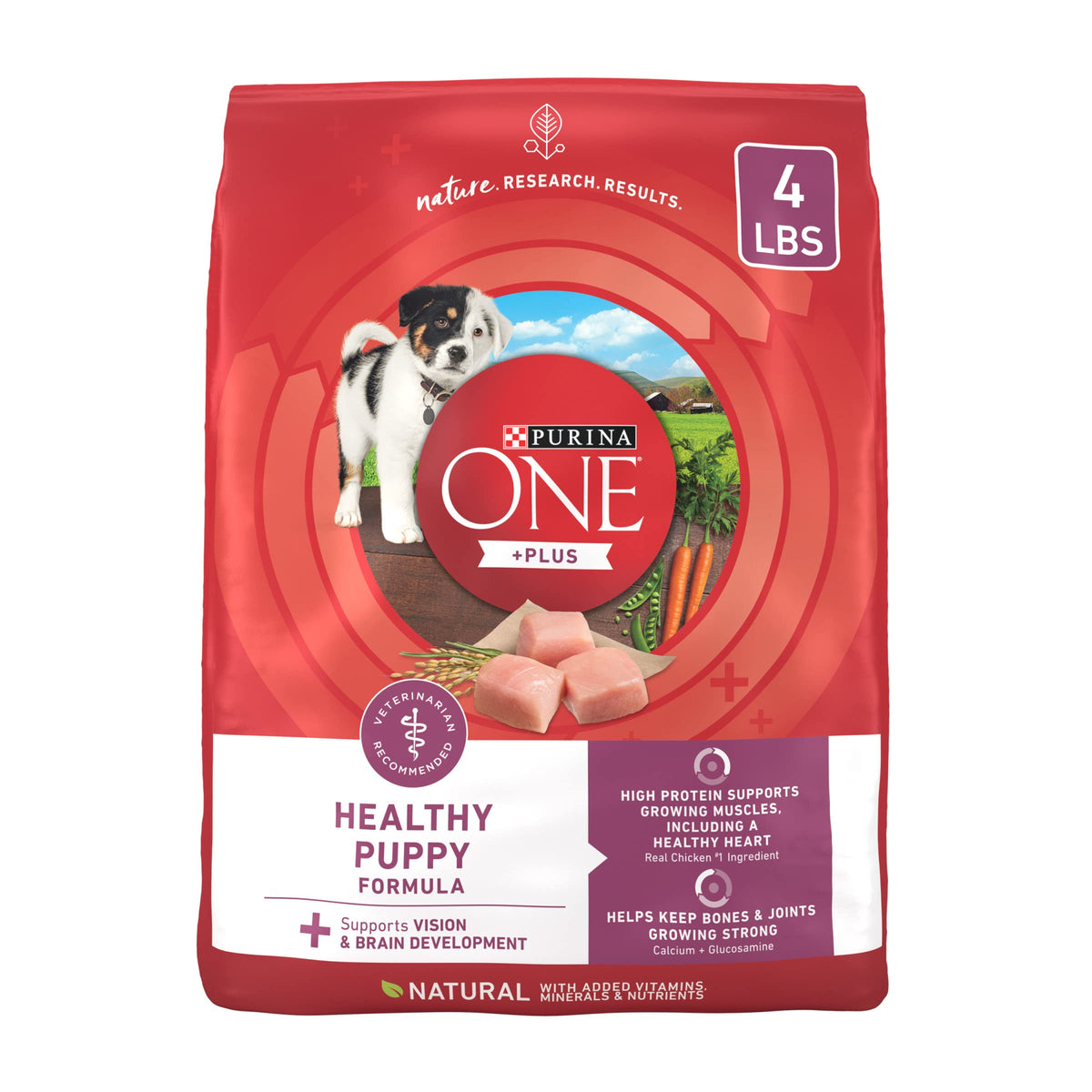Purina One Plus Healthy Puppy Formula High Protein Natural Dry Puppy Food With Added Vitamins, Minerals And Nutrients - 4 Lb. Ba