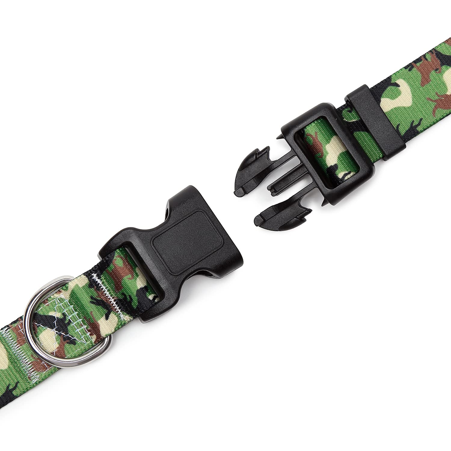 Suredoo Adjustable Dog Collar With Patterns, Ultra Comfy Soft Nylon Breathable Pet Collar For Small Medium Large Dogs (M, Dog Camouflage Green)