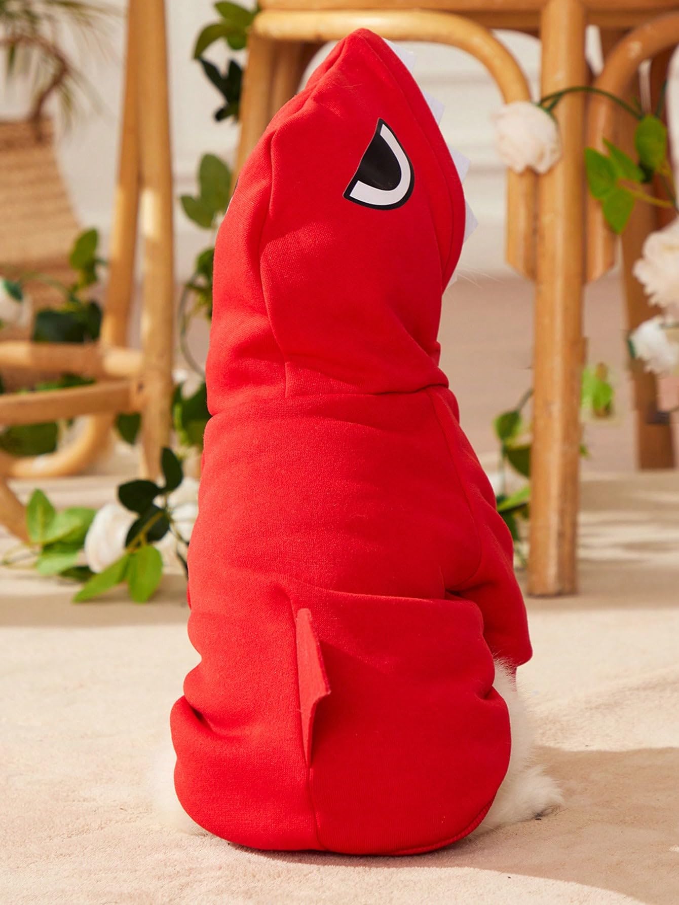 Qwinee Shark Dog Hoodie Dog Warm Jacket Coat Puppy Sweatshirt Christmas Halloween Dog Costume Winter Dog Clothes Pet Apparel For Small Medium Dogs Cats Kitten Red S