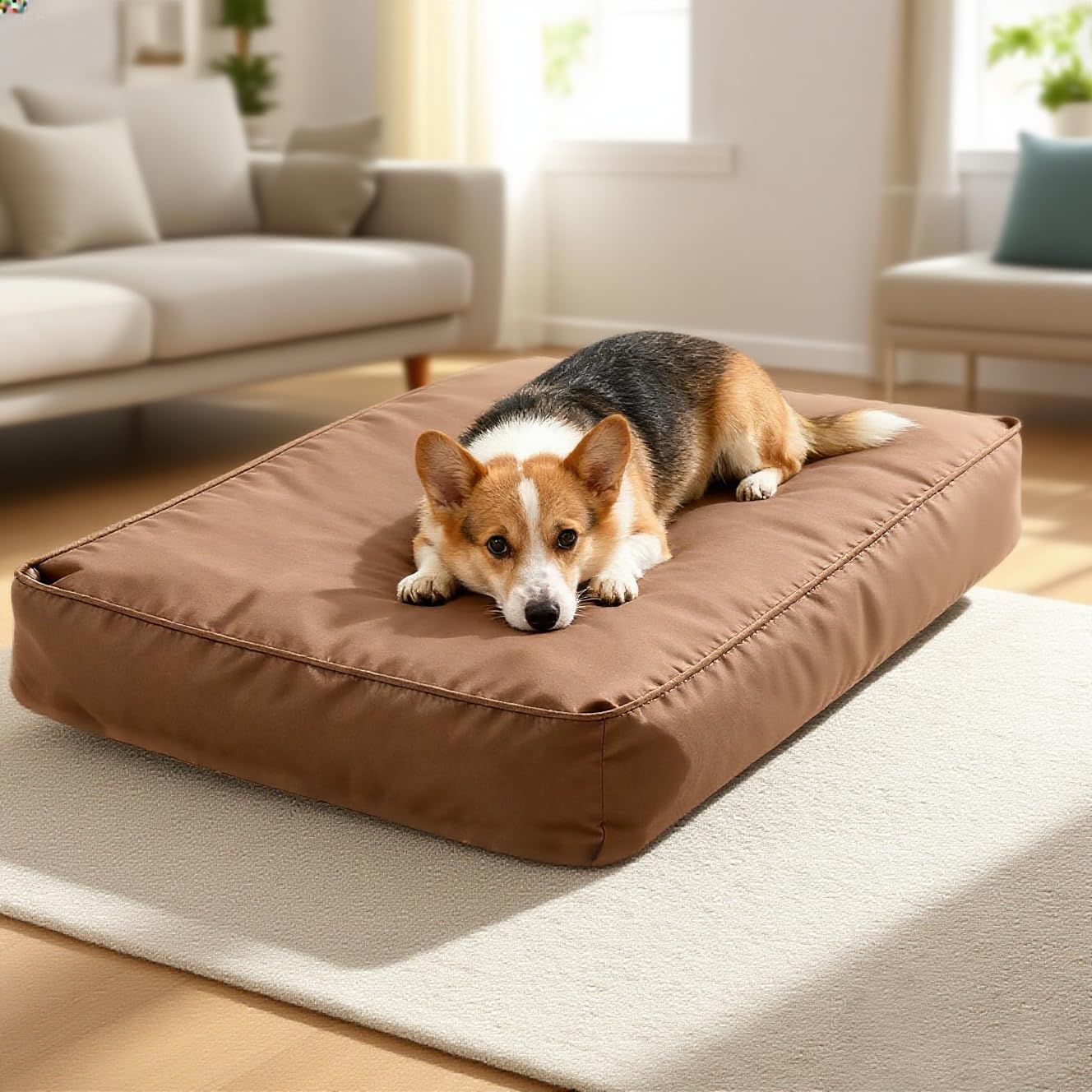 Dalema Dog Bed Cover,Waterproof Tough Plastic Diy Pet Bed Cover,Non Stick Hair Easy To Clean Rectangular Fillable Dog Bed Covers