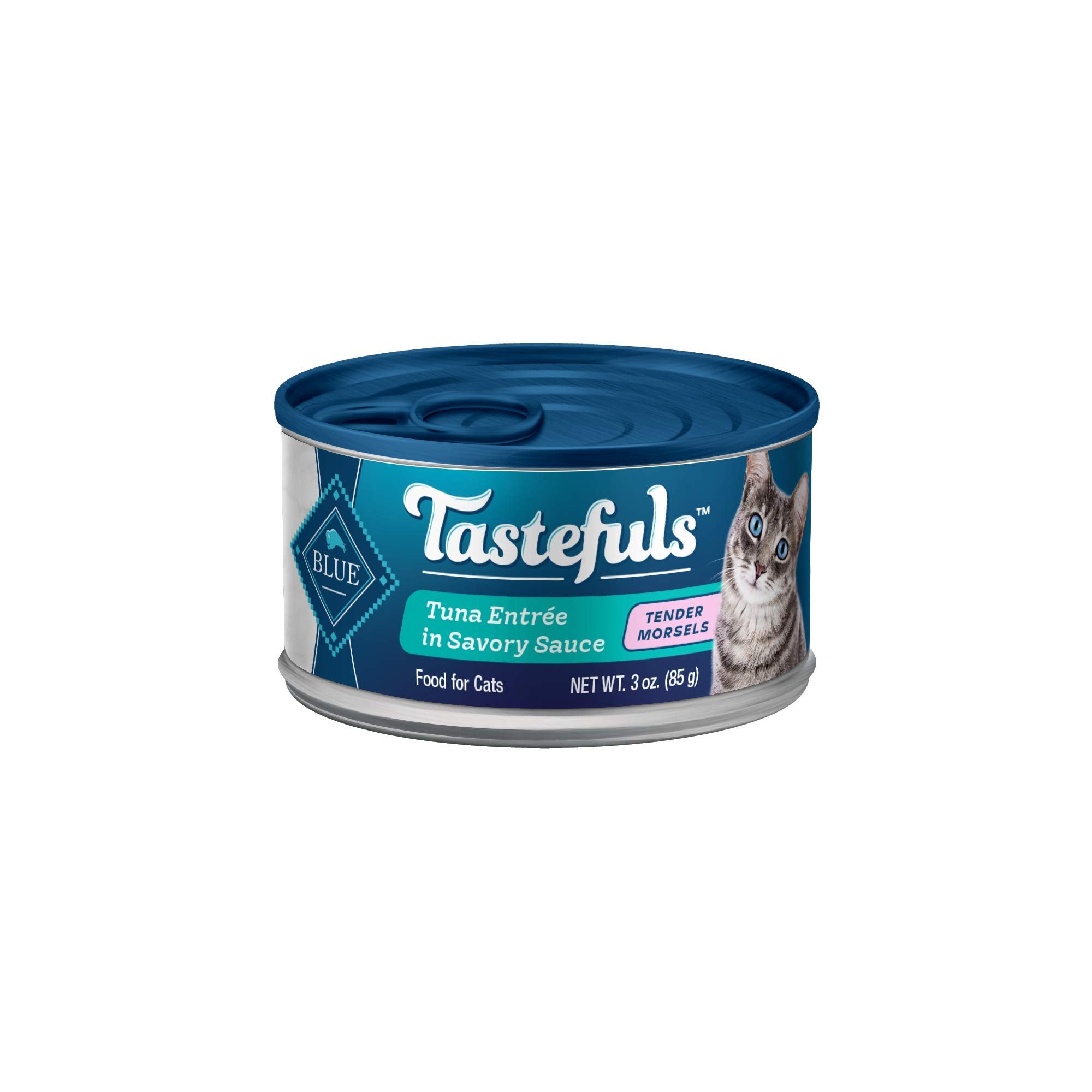 Blue Buffalo Tastefuls Wet Cat Food Morsels, Made with Natural Ingredients, Tuna, 3-oz Cans (24 Count)
