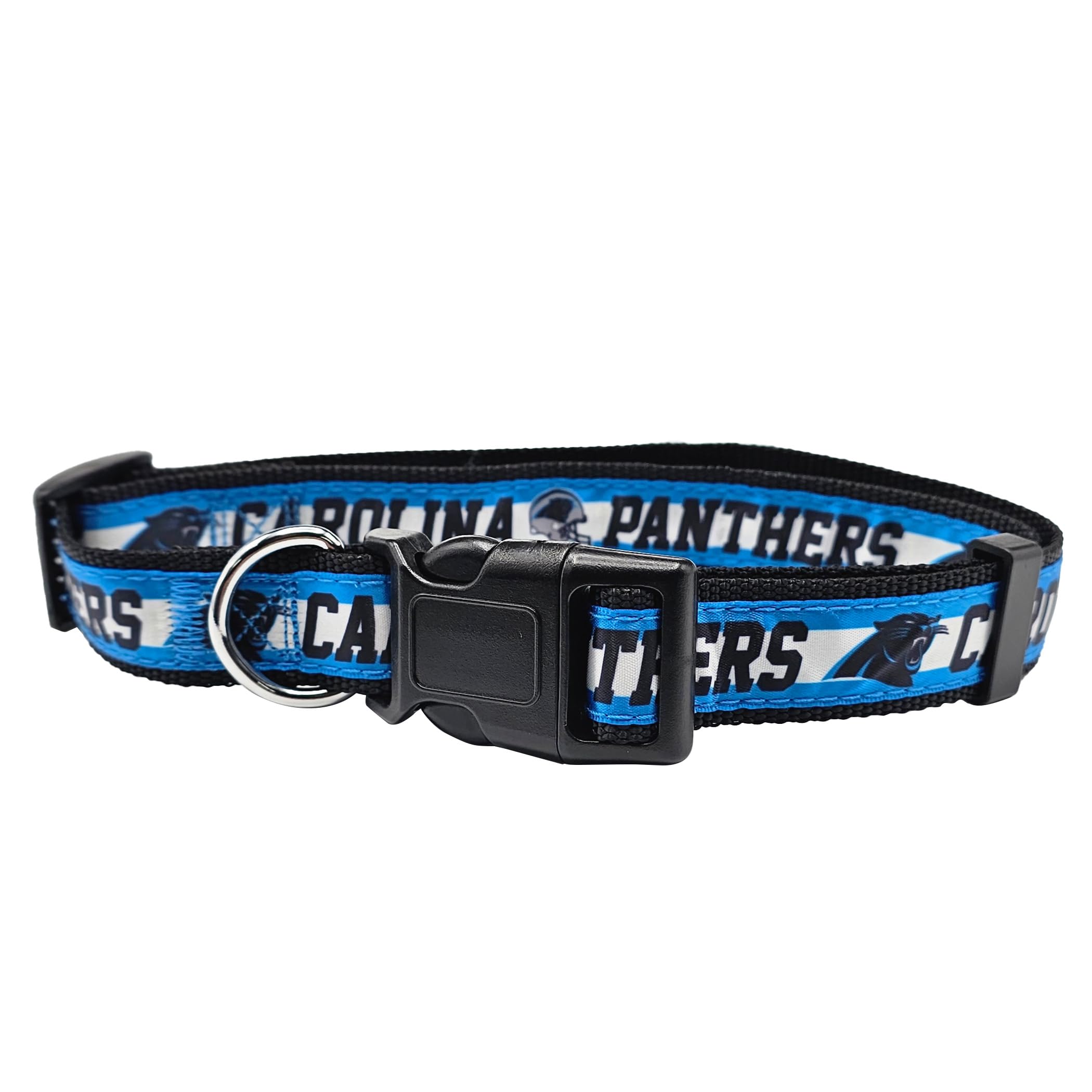 Pets First NFL Carolina Panthers Licensed PET COLLAR, Large - Heavy-Duty, Strong, and Durable Dog Collar. Available in 31 Footba