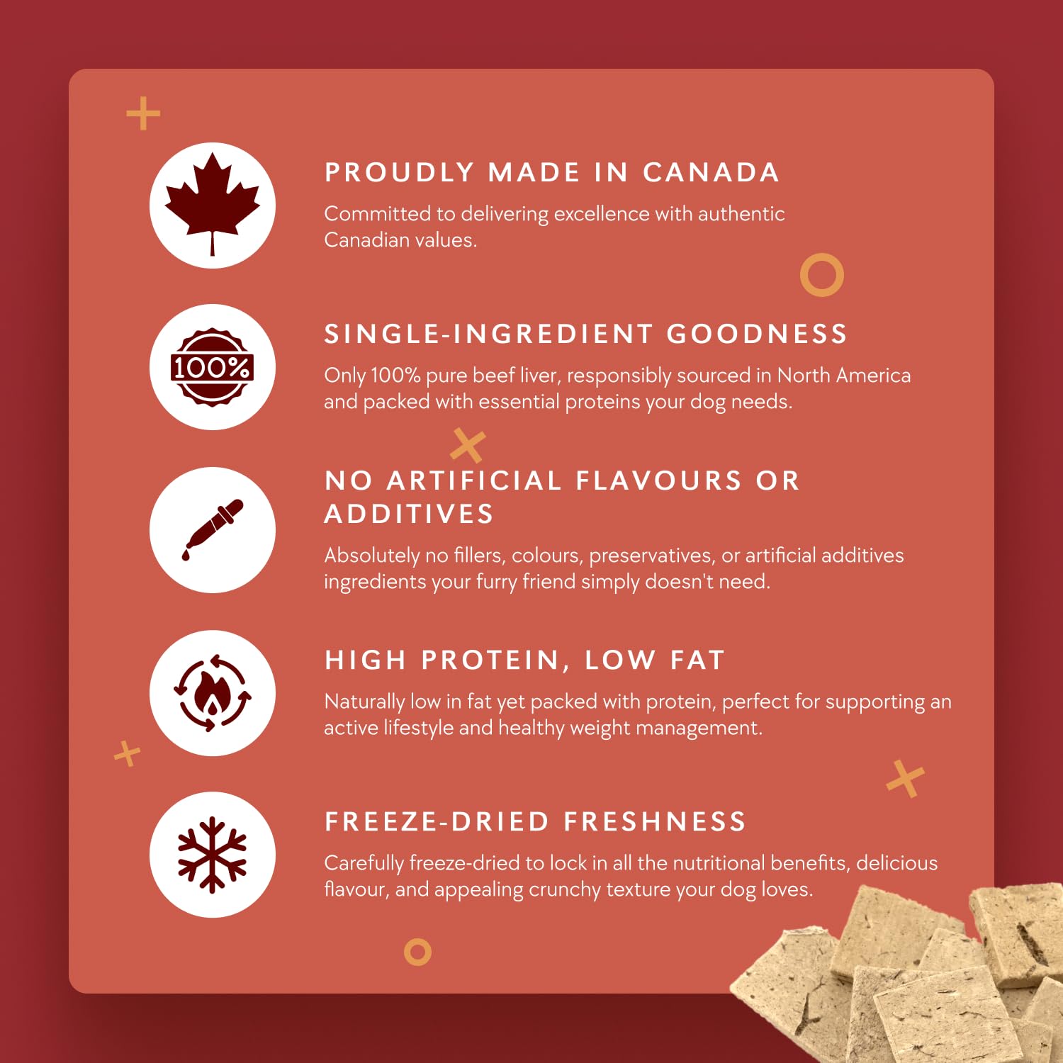 BENNY BULLYS Chops Beef Liver Dog Treats, Freeze-Dried, Low Fat, High Energy & Nutrient Rich Food for Your Furry Friend, All Nat