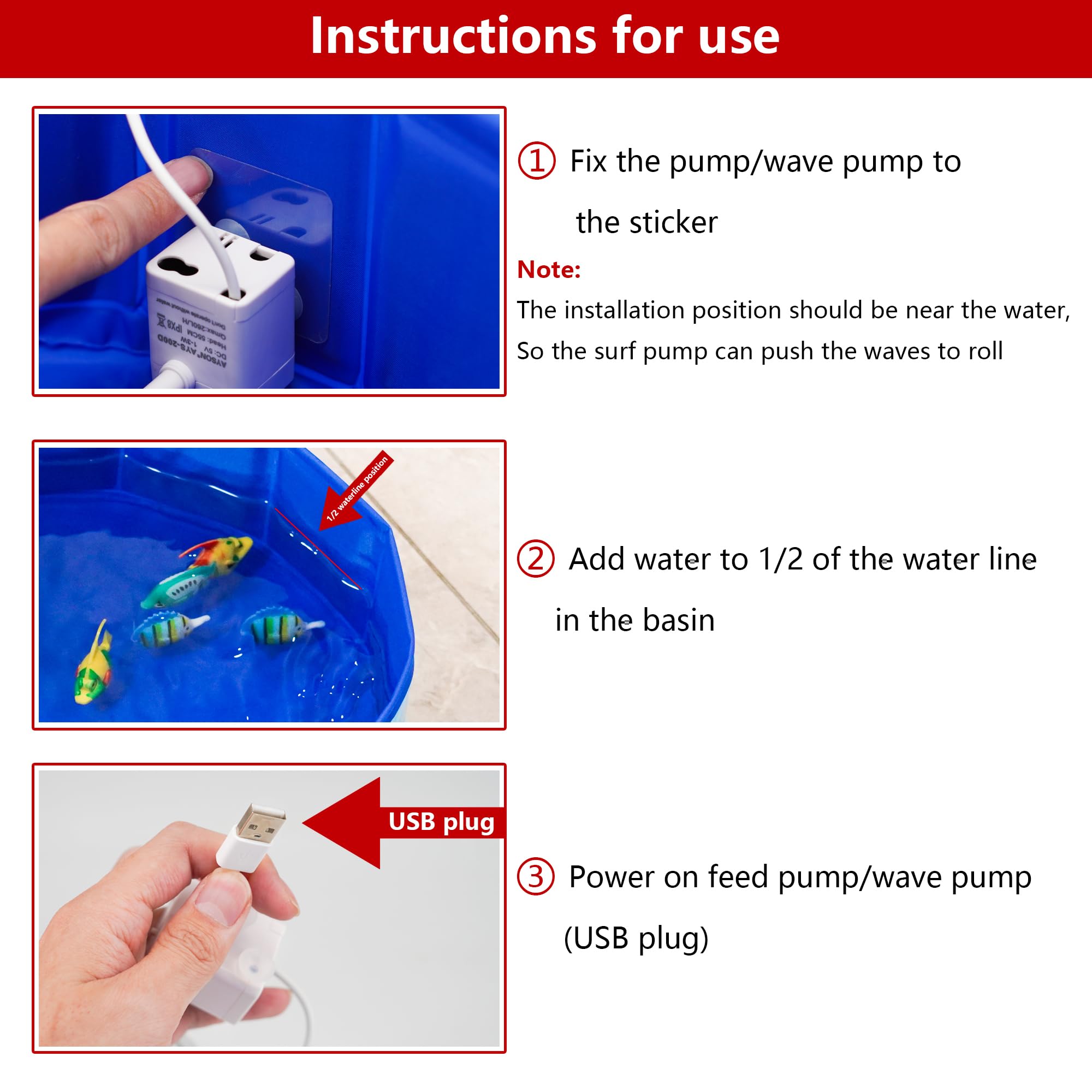 YeulYuuri Cat Pool Interactive Toys, cat Toy Fish, cat and Pool Fish Toys, Red