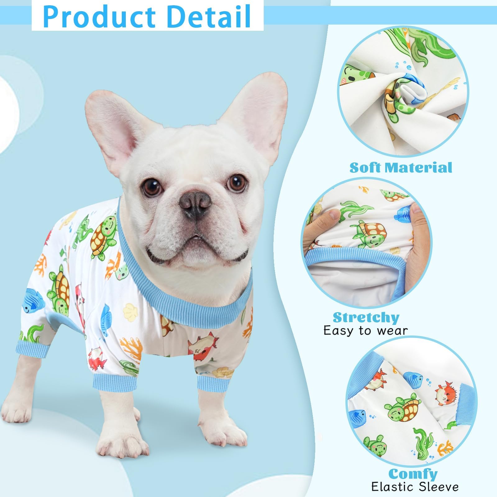 Xpudac 4 Pack Dog Pajamas For Small Dogs, Puppy Clothes For Boy Girl Strechy Soft Pet Jumpsuit, Cat Onesie-Xs