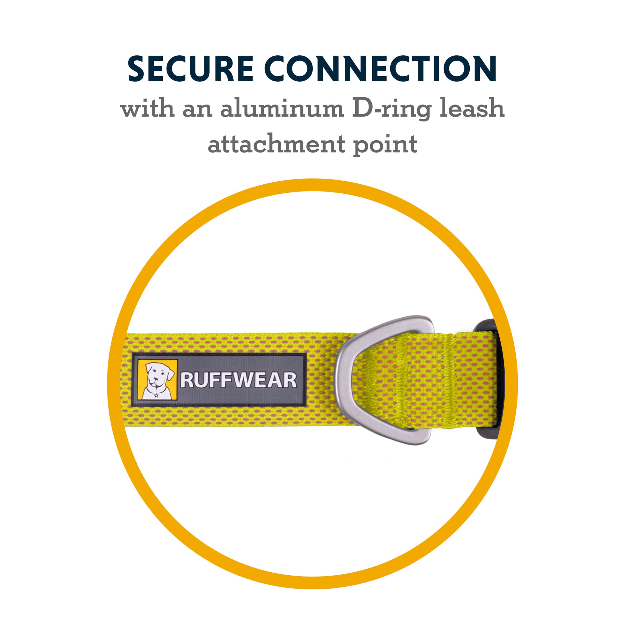 Ruffwear, Hi & Light Dog Collar, Minimal And Ultralight Collar For Everyday Walks And Runs, Lichen Green, 14-20