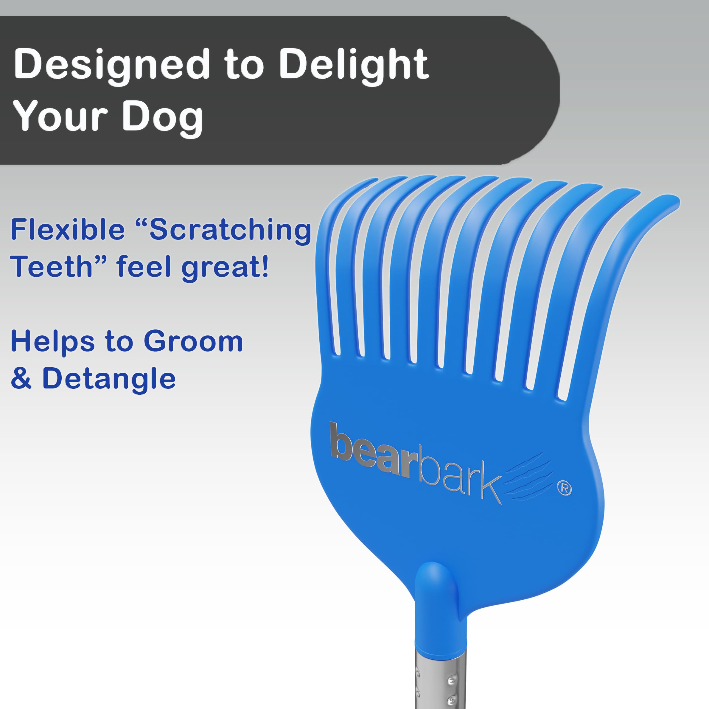 Bearback Dog Scratcher: Extendable Long Reach Scratching & Grooming Tool For Dogs|Cats|Pigs|Horses. Fun, Shedding Control Unique Gift For Pet Lovers. American Owned Small Business