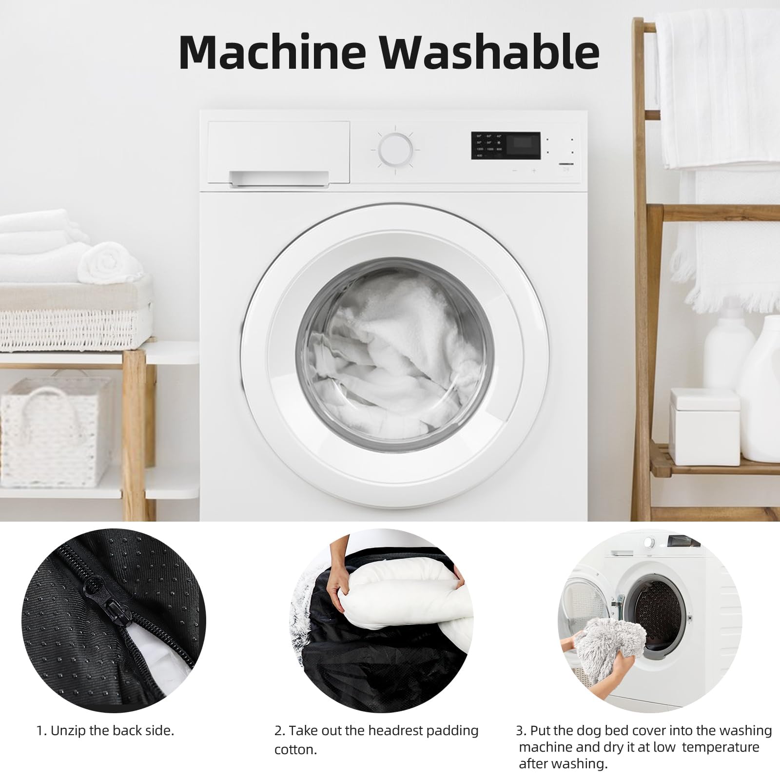 Calming Dog Bed Fluffy Plush Dog Mat For Furniture Protector With Removable Washable Cover For Large Medium Small Dogs And Cats (Large, Light Grey)