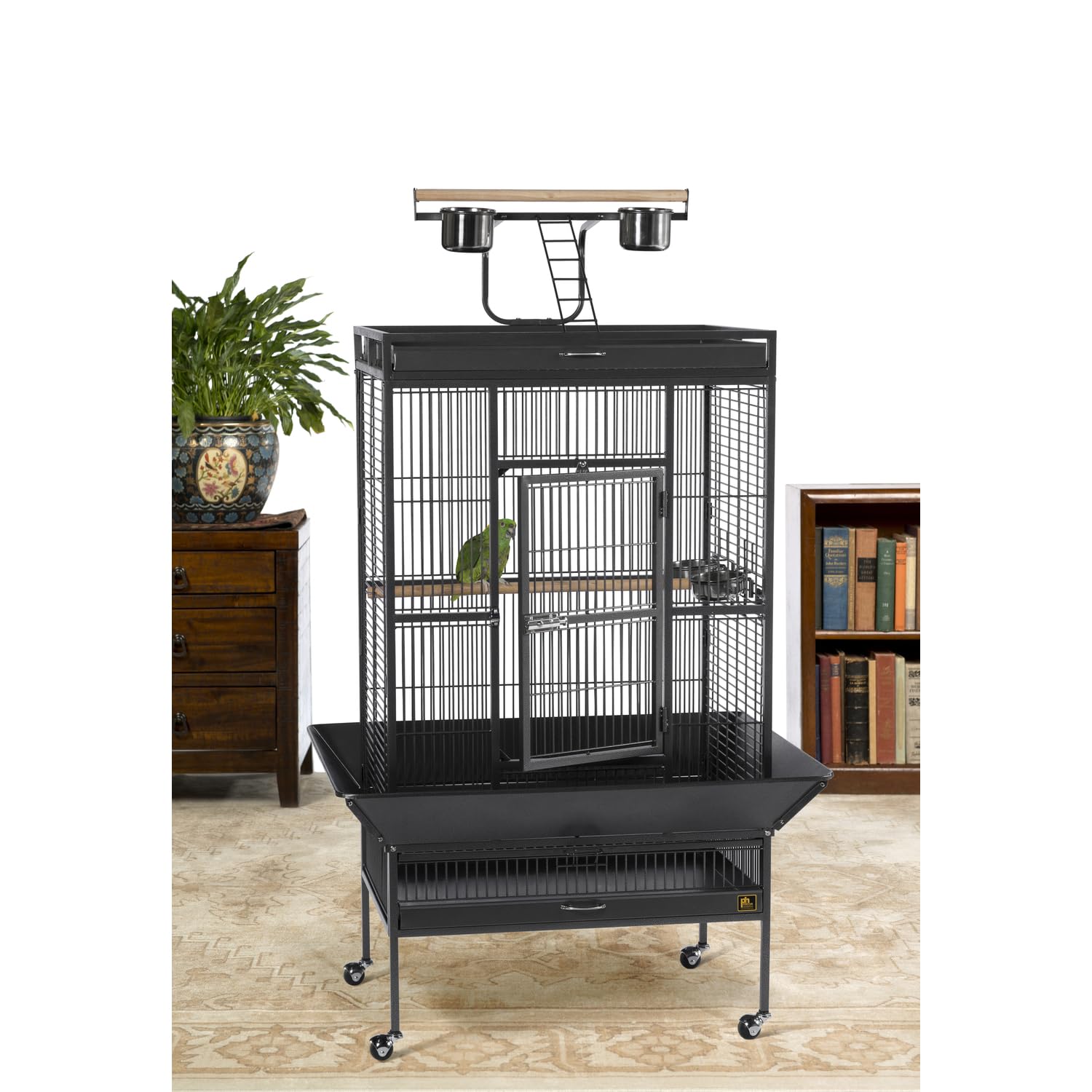 Prevue Hendryx Signature Select Series Wrought Iron Bird Cage In Black