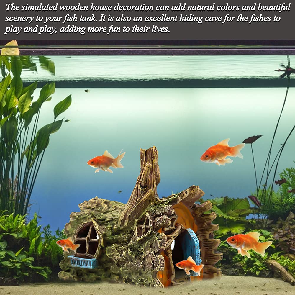 fazhongfa Fish Tank Decorations Betta House Hide Cave Aquarium Ornament Small and Medium Fish Accessories Fish Resin Toys Hideou