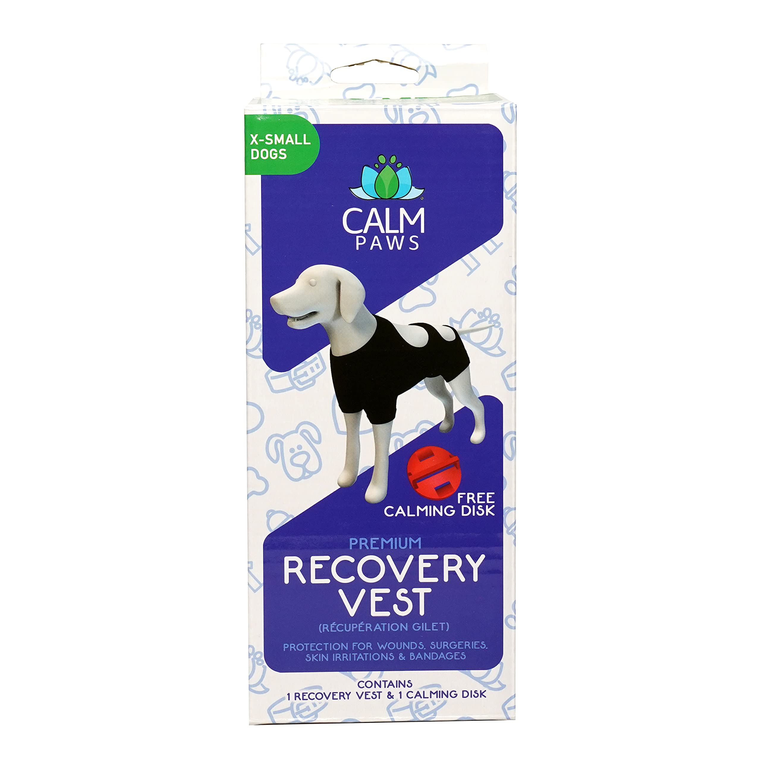 Calming Recovery Vest With Dog Calming Disc (X-Small)