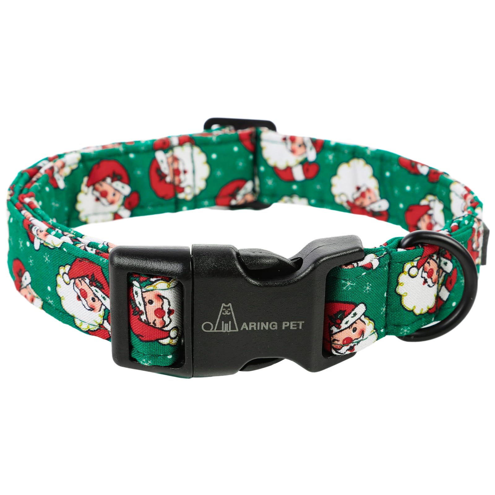 Aring Pet Christmas Dog Collar-Cute Cotton Santa Claus Dog Collar, Adjustable Lightweight Christmas Pet Collars Puppy Collar Wit