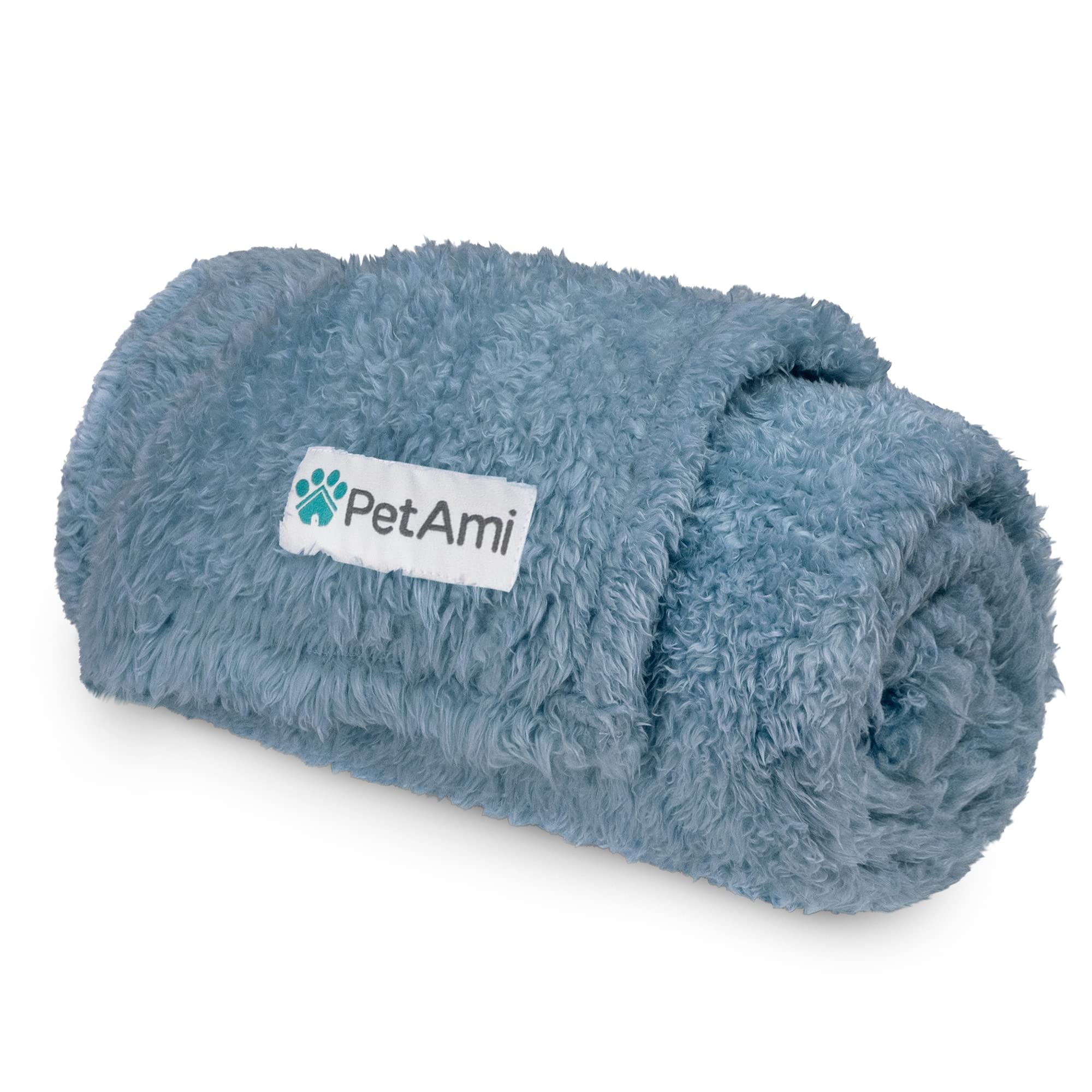 Petami Fluffy Dog Blanket For Small Medium Large Dogs, Sherpa Soft Warm Pet Fleece Throw For Indoor Cats, Fuzzy Plush Shaggy Blanket Furniture Protector Sofa Couch Bed, Blue 60X80