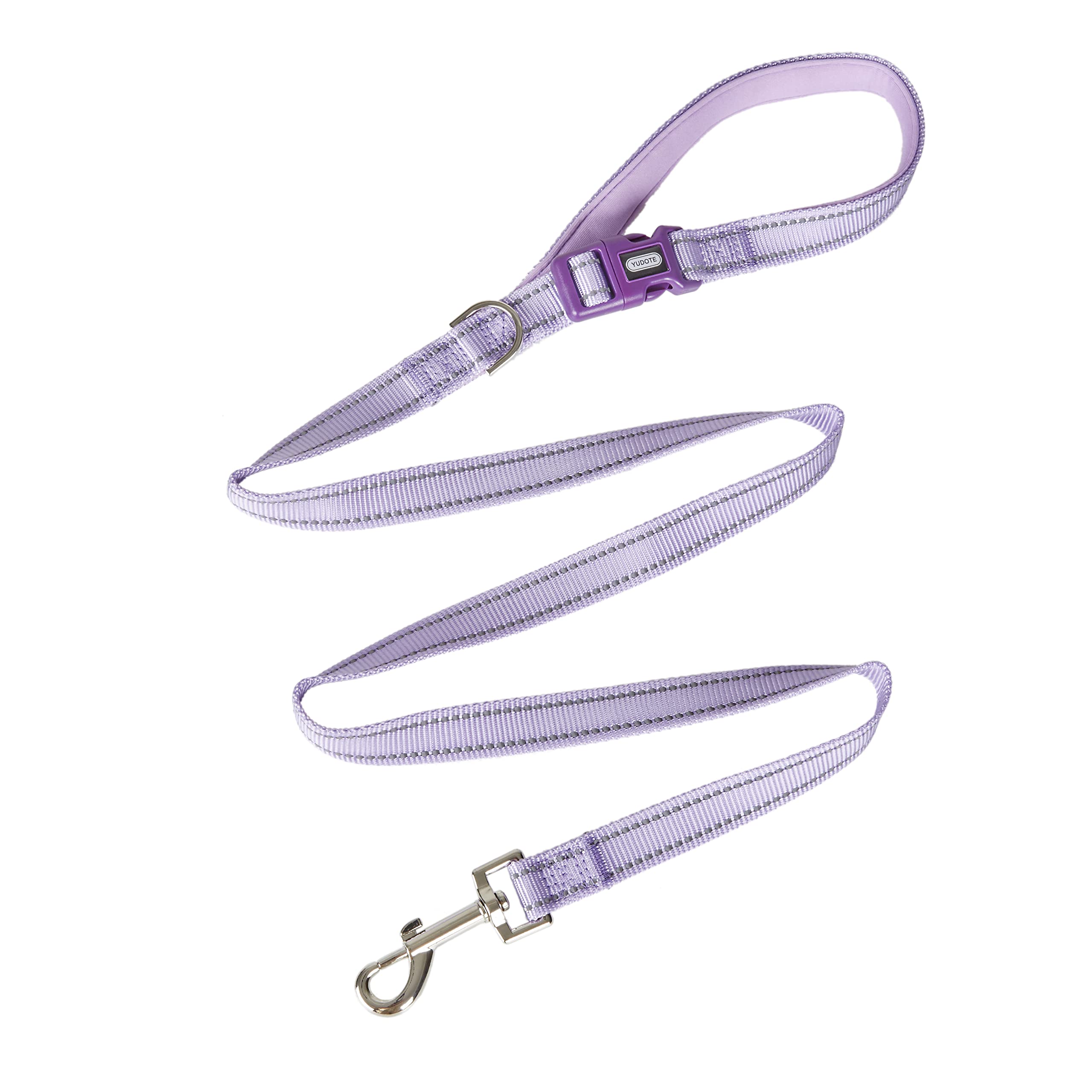 Petiry Reflective Nylon Dog Leash, Handle Padded With Neoprene, For Small Medium Large Dog.(M, Lilac Purple)
