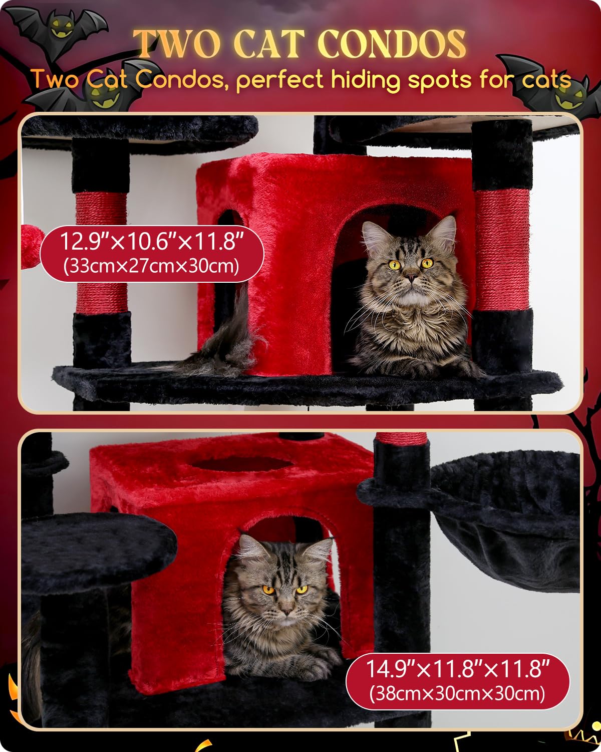 Globlazer F80 Big Cat Tower For Indoor Cats, 80Inch Cat Tower For Multiple Adult Cats Xxl Cat Tree With Scratching Post, Hammock