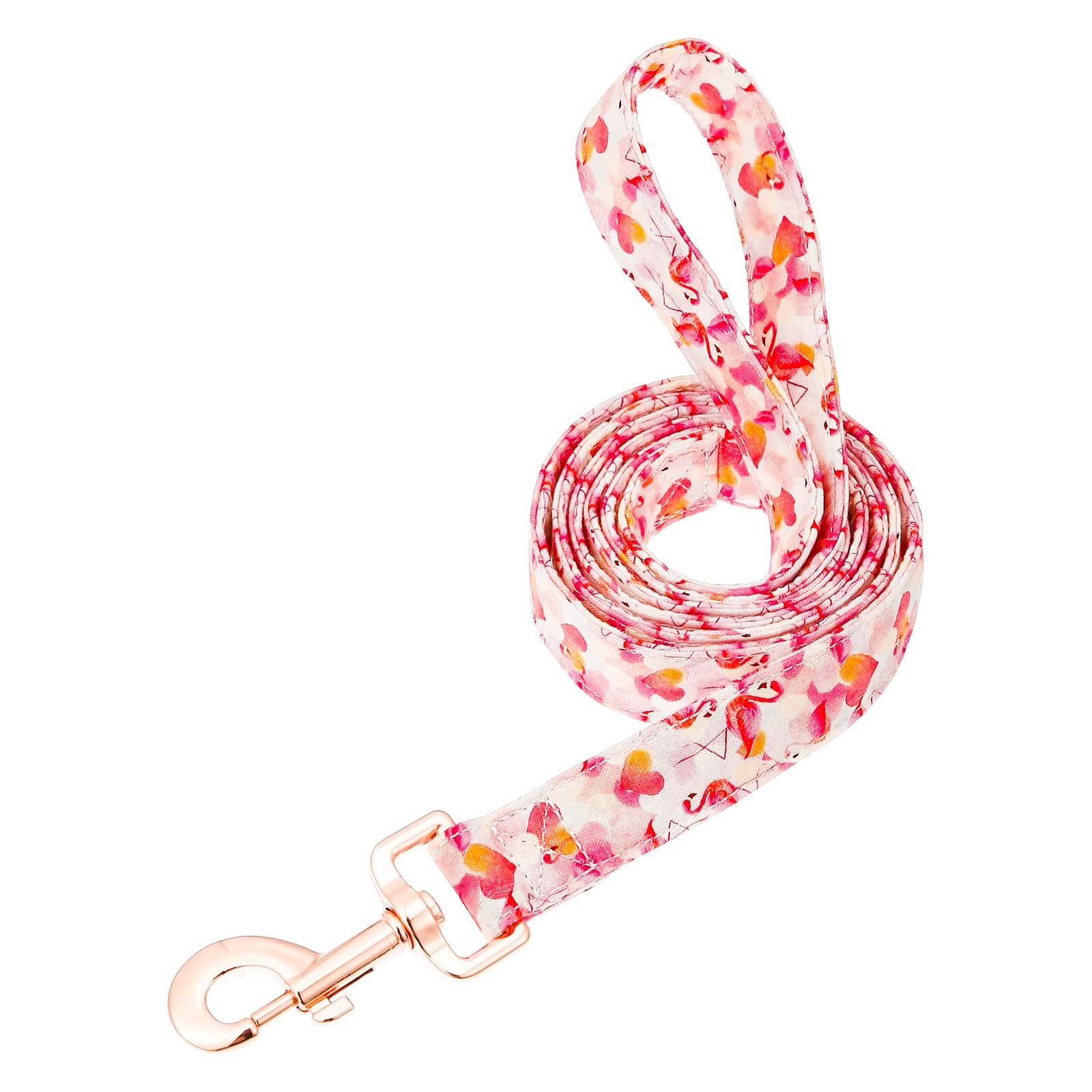 Tunkoo Pink Flamingo Heart Dog Leash - Stylish, Safe, Comfortable For Small Medium Large Dogs Pets Daily Walking S