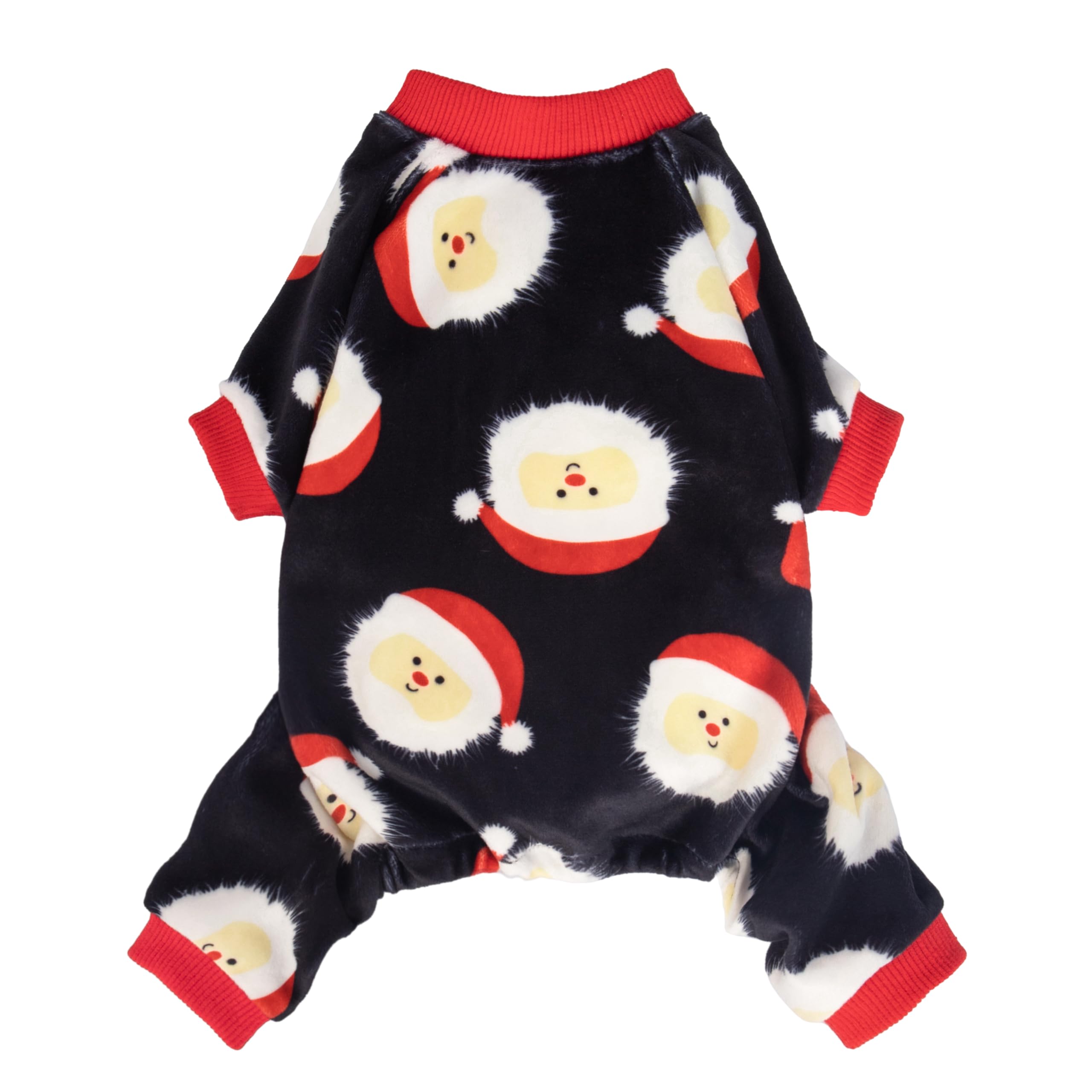 Fitwarm Santa Claus Dog Christmas Pajamas, Winter Doggy Clothes For Small Dogs Boy Girl, Fleece Dog Jammies With Feet, Holiday P