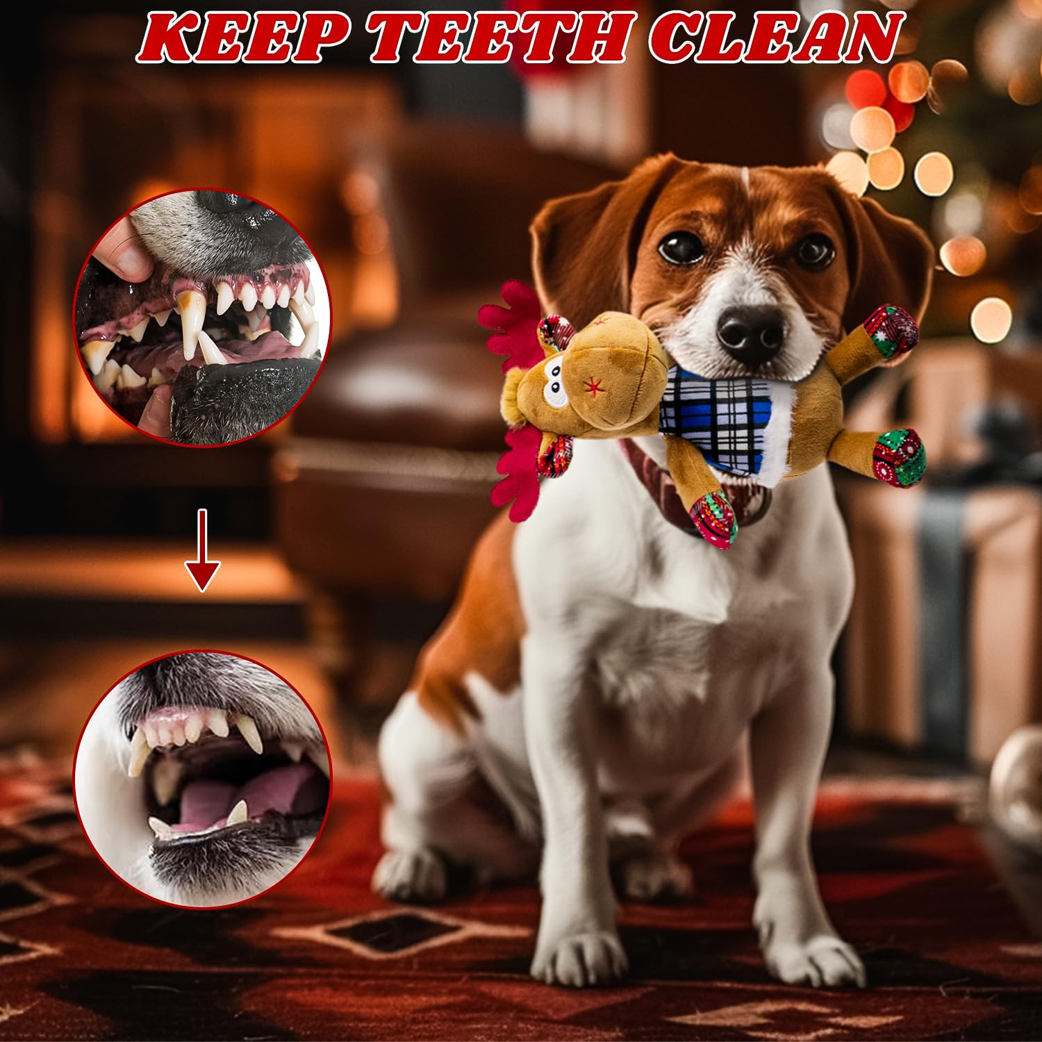 Cneeeeeb Dog Toys Squeaky Interactive Puppy Teething Chew Toy With Crinkle Sound Paper Tail Stuffed Pp Cotton,Keep Them Busy, La