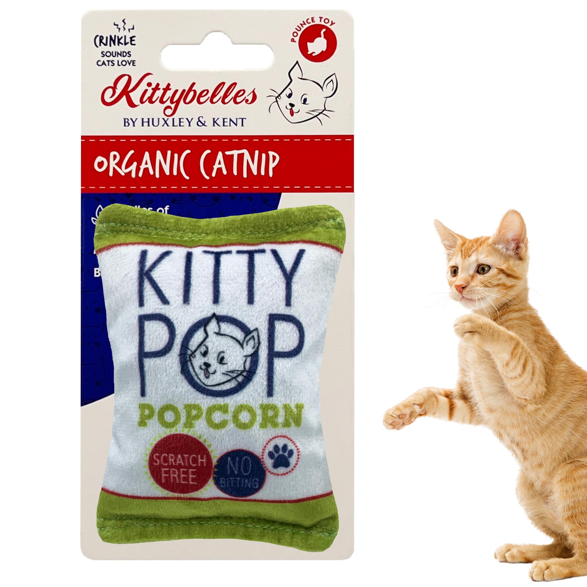 Huxley & Kent Plush Cat Toy - Kitty Pop - Snack Attack Strong Catnip Filled - Plush Interactive Kitten And Cat Toy With Catnip A