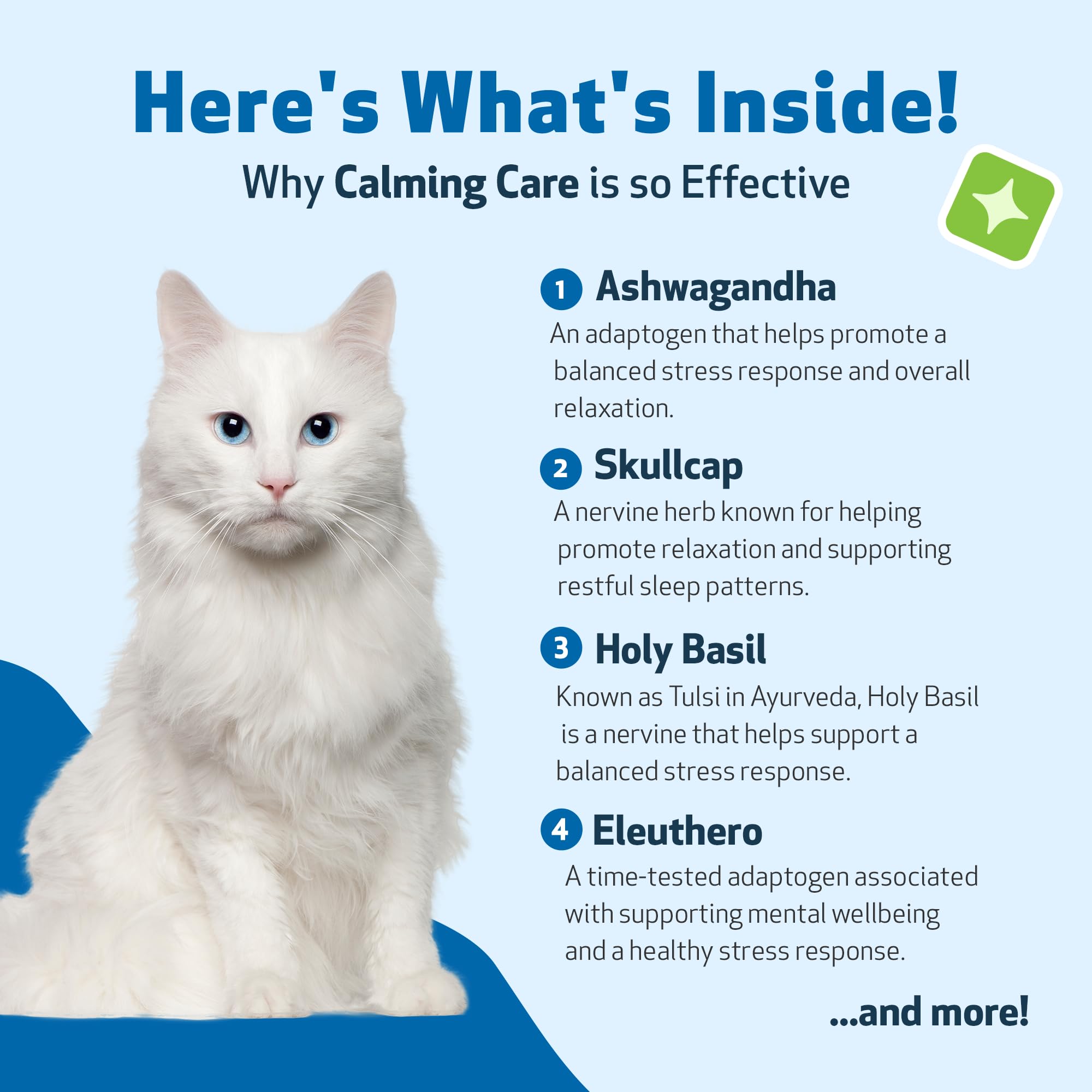 Pet Wellbeing Calming Care for Cats - Veterinarian-Formulated - Calm Support, Relaxed Nervous System, Emotional Balance, Adaptog