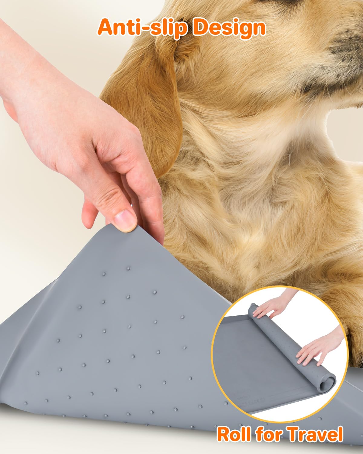 Pee Pad Holder For Dogs, 27''X27'' Non-Slip Silicone Mat & Leak-Proof Tray For Floor Protection, Puppy Potty Training Pad Tray,