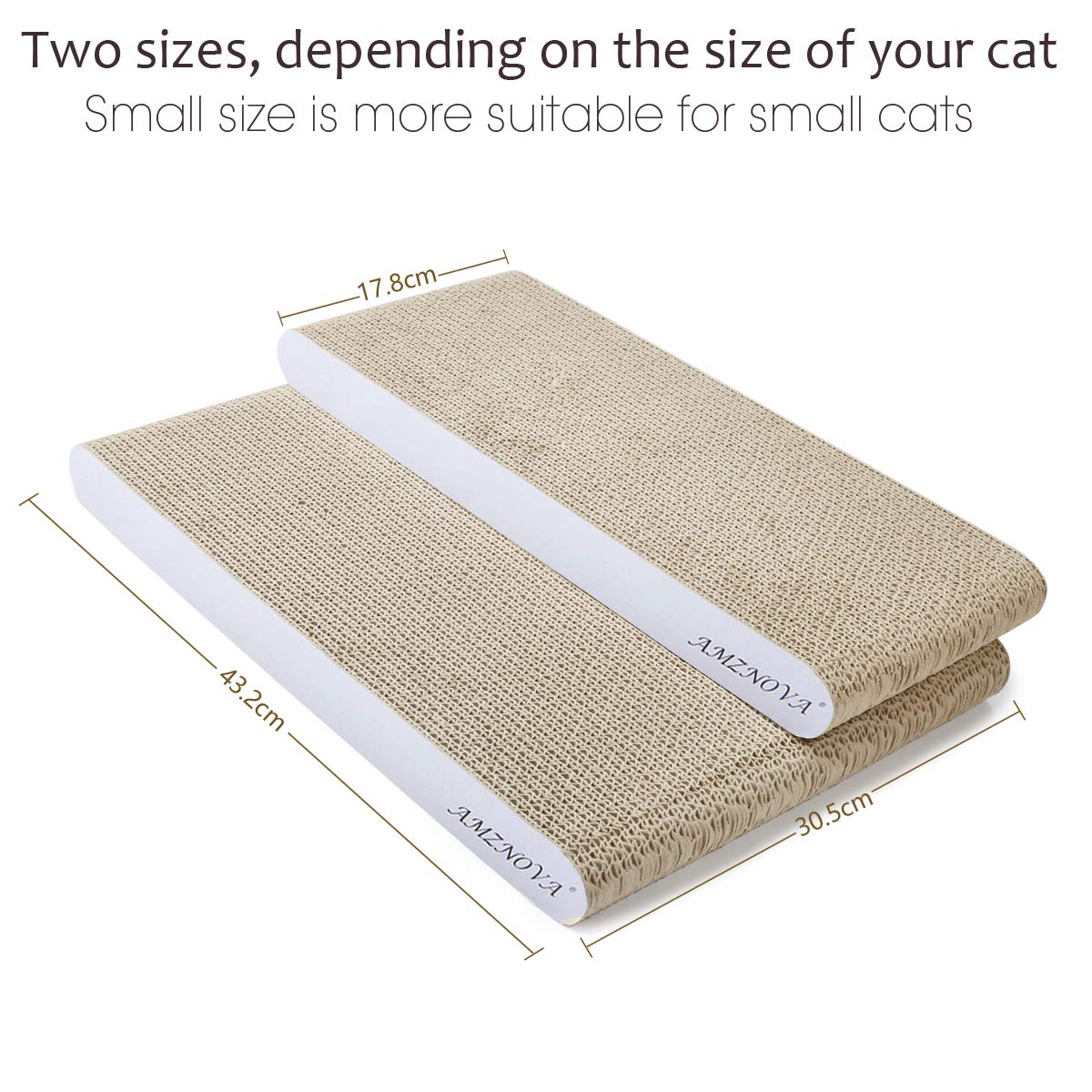 Amznova Durable Cat Scratch Pad, Recyclable, Colors Series, Narrow, Ivory