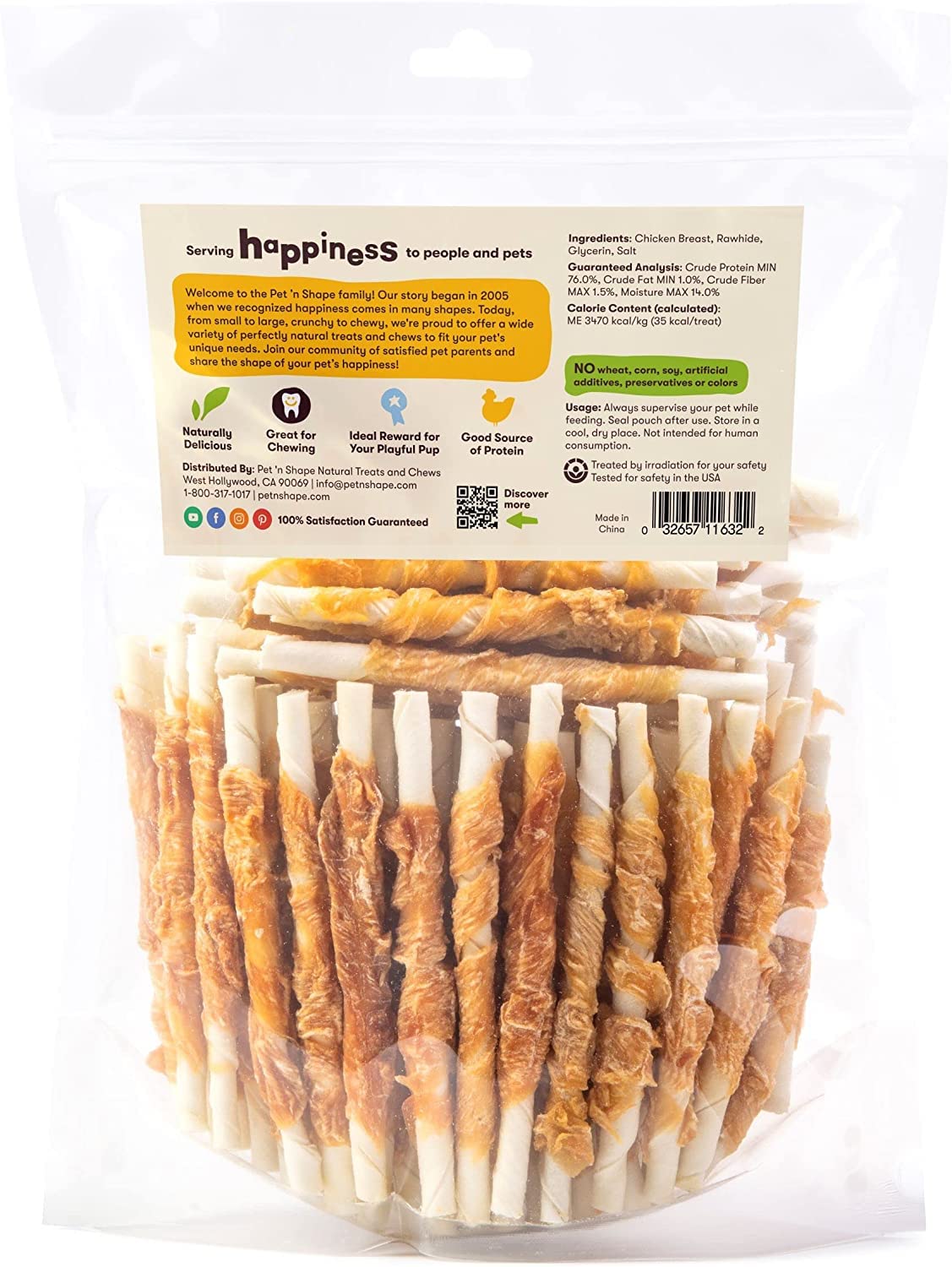 Pet n Shape Hide Twists - Chicken Wrapped Rawhide Dog Treats - Small Twist - 2 Pounds
