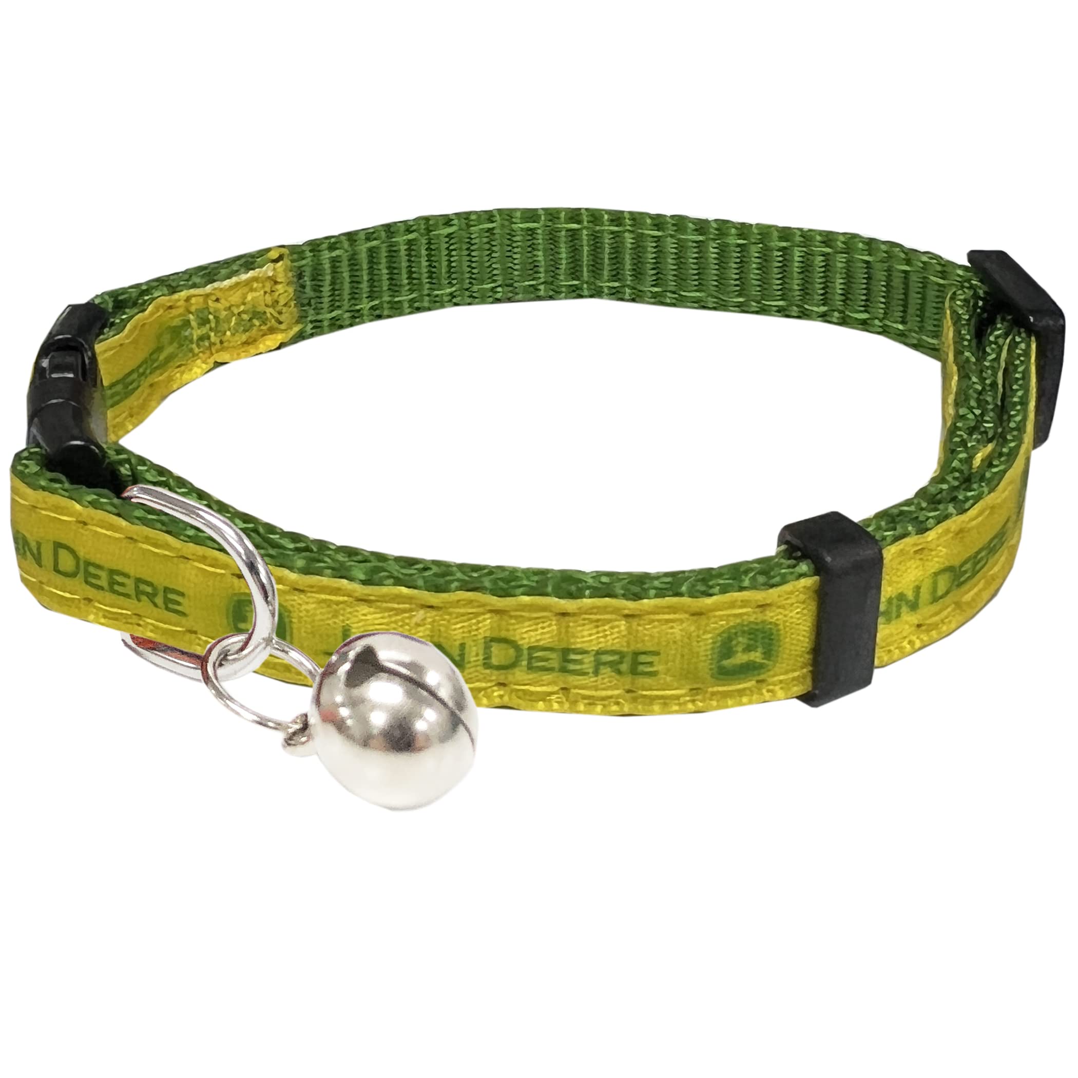 Pets First John Deere Satin Cat Collar, Shiny & Colorful Cat Collar With Ringing Bell Pendant (Jod-5034-Ds)