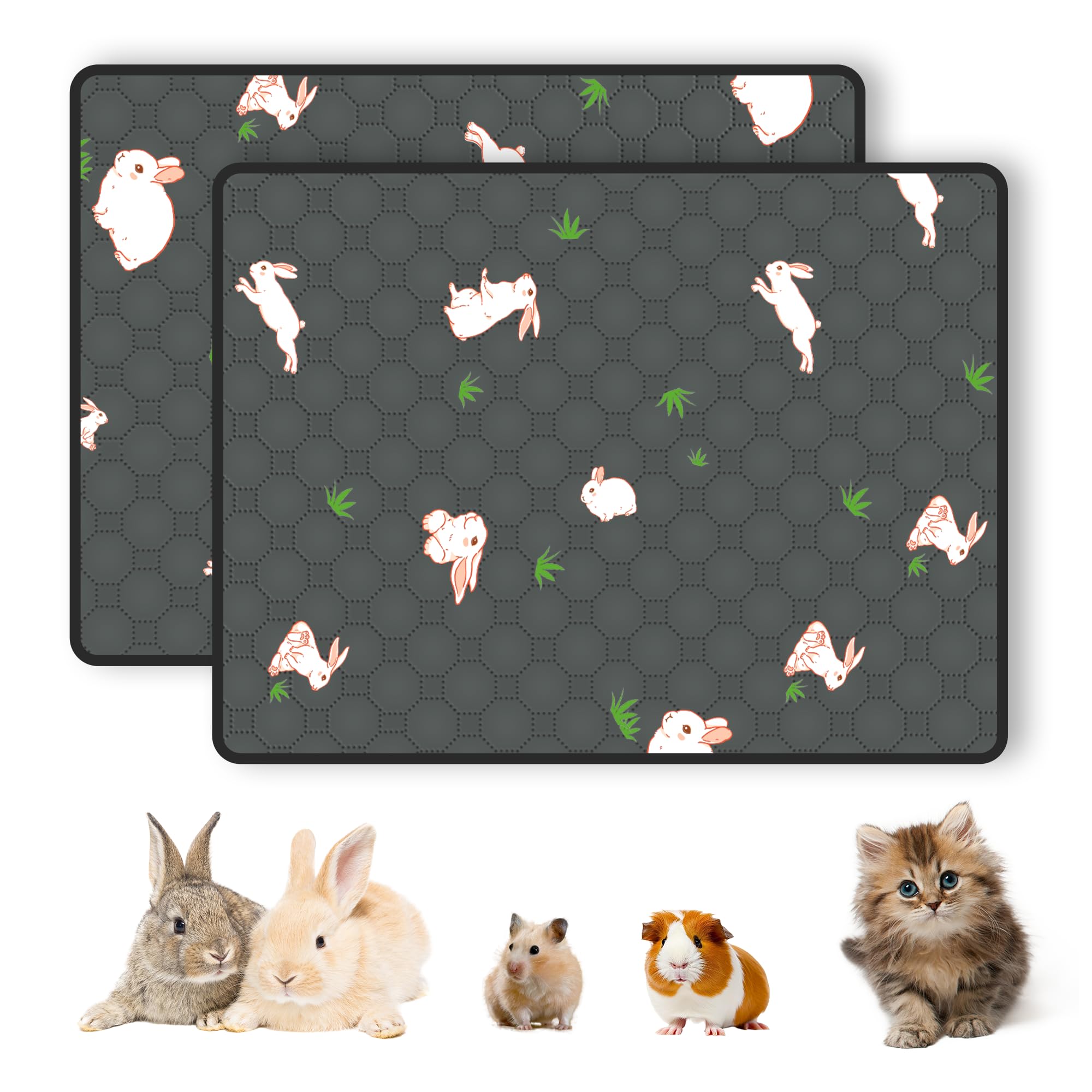 Modeslab 2-Pack Guinea Pig Cage Liner, 36In X 48In Fast Absorption Washable Bedding Pee Pads For Dogs Puppy Rabbit Small Animal 