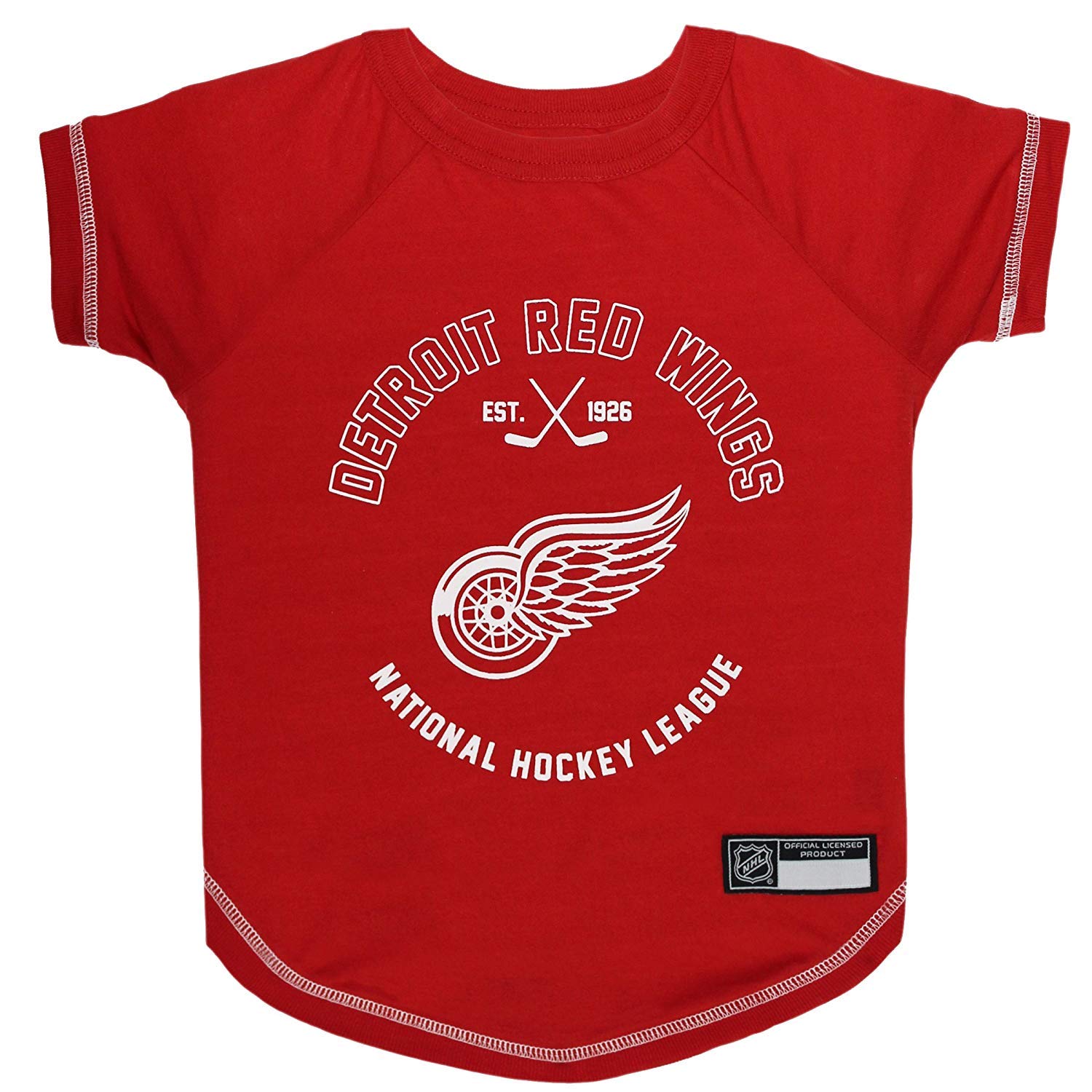 NHL DETROIT RED WINGS Tee Shirt for DOGS & CATS, Small. - Are you a HOCKEY FAN? Let your Pet be an NHL FAN too!