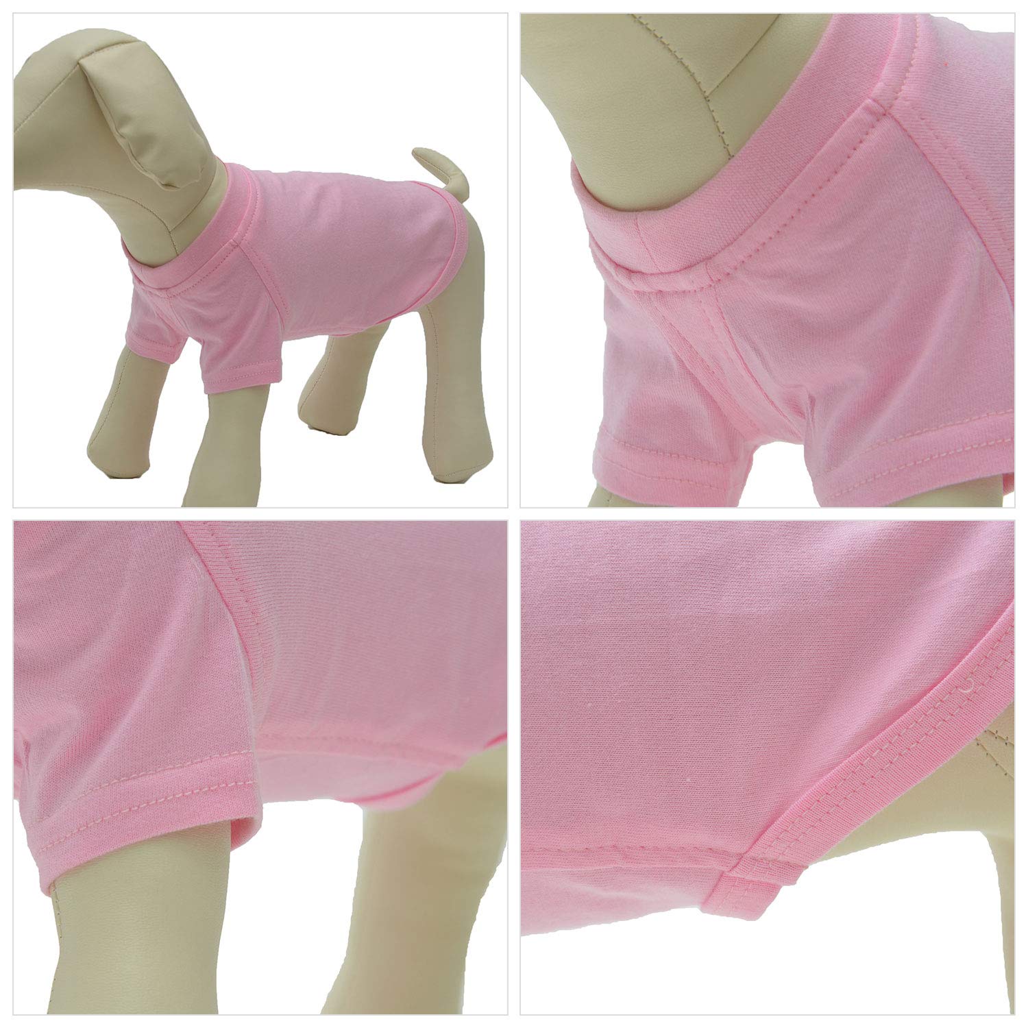 Lovelonglong Pet Clothing Dog Costumes Basic Blank T-Shirt Tee Shirts For Small Dogs Pink S