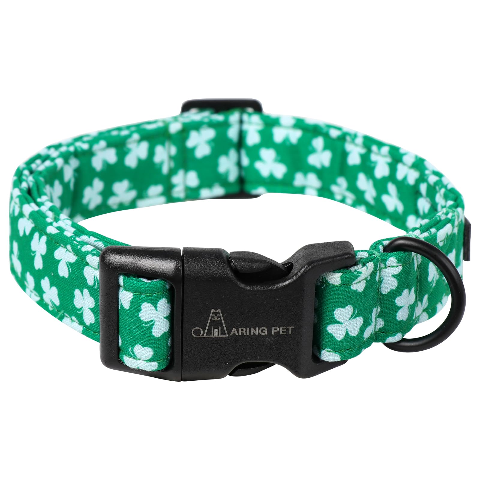 Aring Pet St Patrick'S Day Dog Collar-Cute Clovers Dog Collar, Adjustable Cotton Shamrock Pet Collar Trefoil Puppy Collars With 