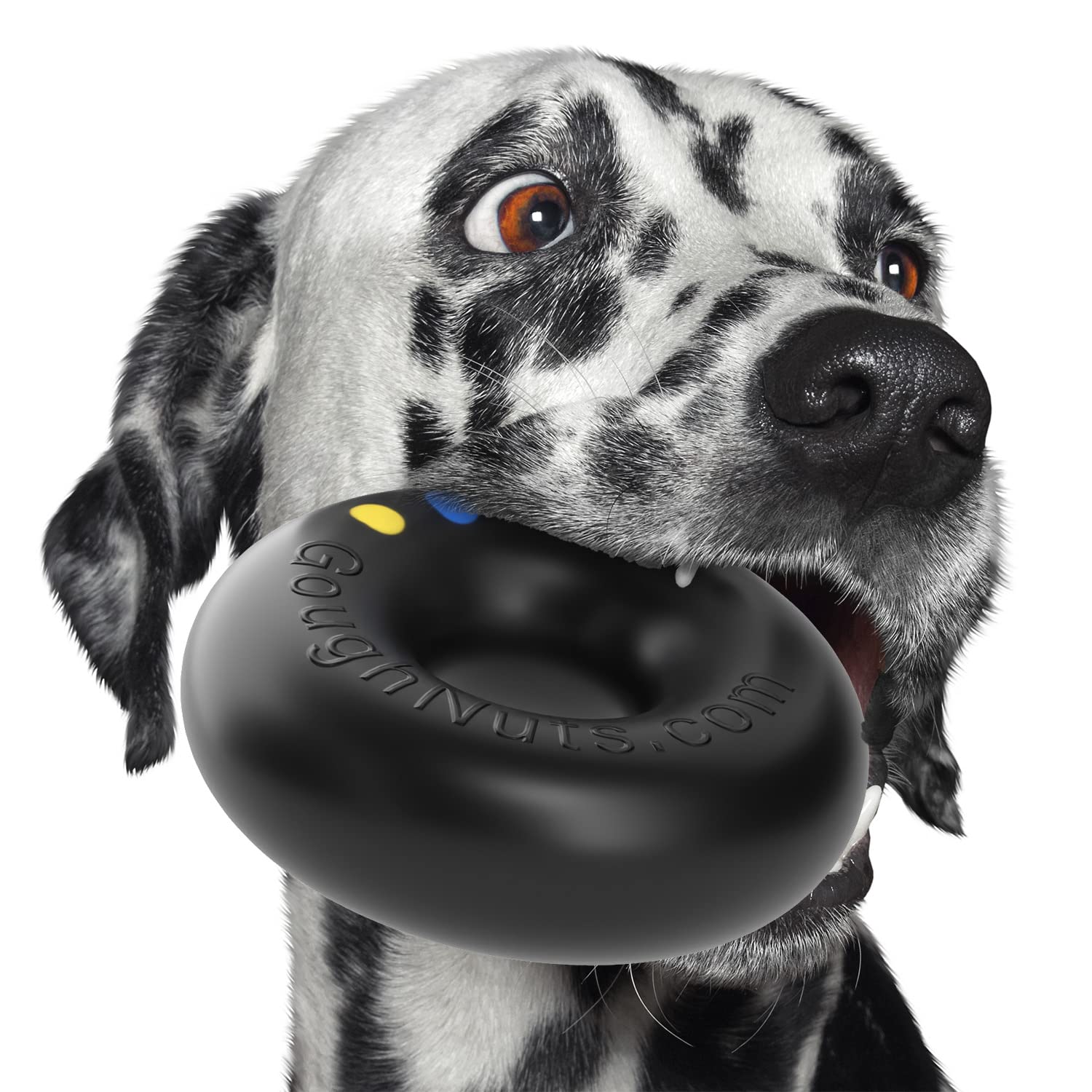 Goughnuts — Dog Toys For Aggressive Chewers | Virtually Indestructible Dog Toys For Large Breeds Such As Pit Bulls | Heavy Duty Dog Toy | Black
