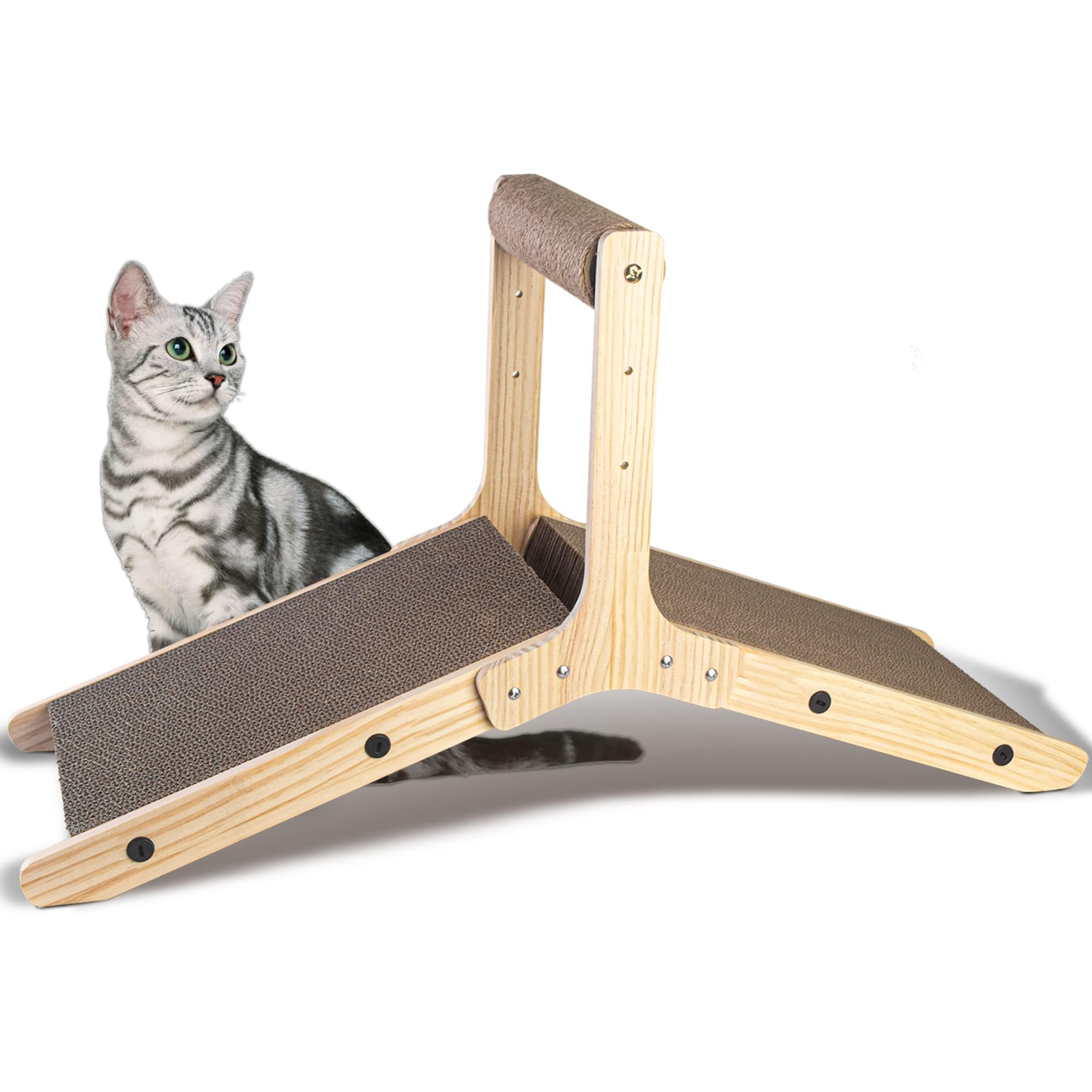 Cat Scratching Post| Vertical&Multiple Angle Cat Scratching Pad | Cat Scratchers For Indoor Cats| Wedge Shaped Corrugated Cardbo
