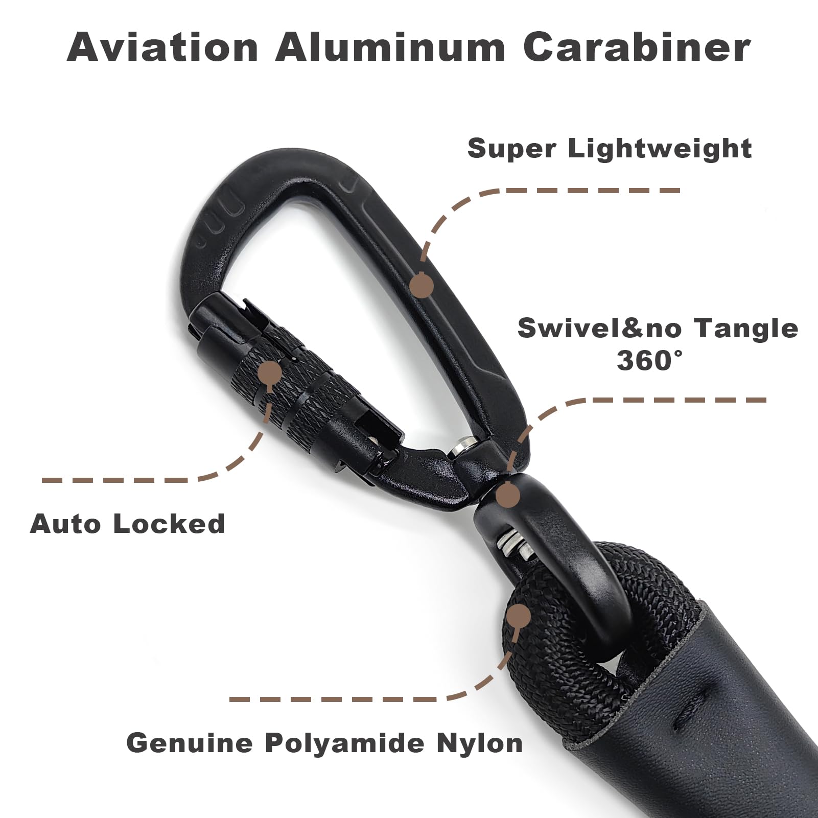 Morxil Rope Dog Leash, 6 Foot Heavy Duty Dog Leash With Aviation Aluminum Auto Locking Carabiner, Strong Nylon Pet Lead For Smal