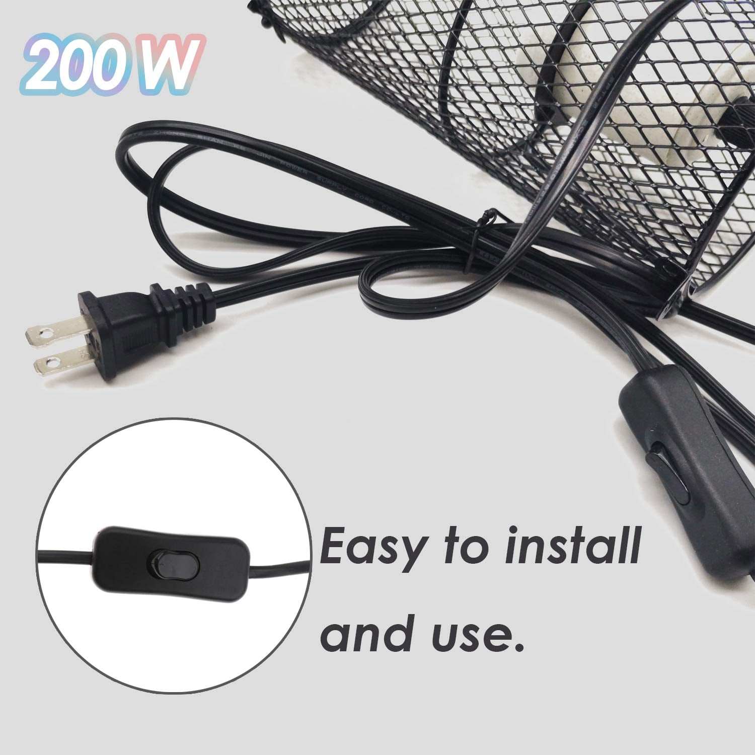 Reptile Heat Lamp Guard Ceramic Heat Emitter Basking Heater Lamp Reptile Accessories For Turtle Snakes Lizards Frogs Chicks With