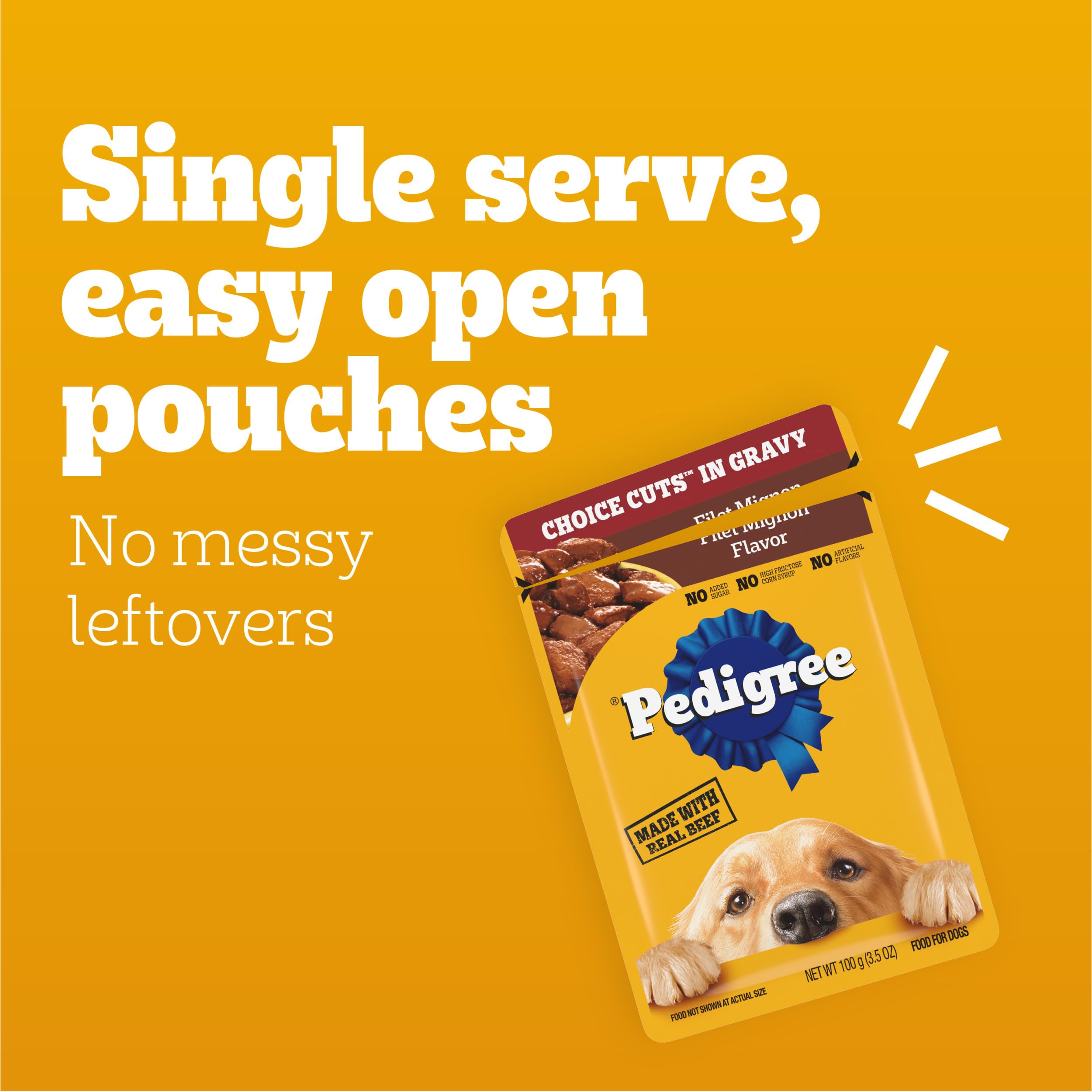 Pedigree Choice Cuts in Gravy Wet Dog Food Variety Pack, 8-Count, 3.5 oz Pouches, Adult Formula, Pack of 2