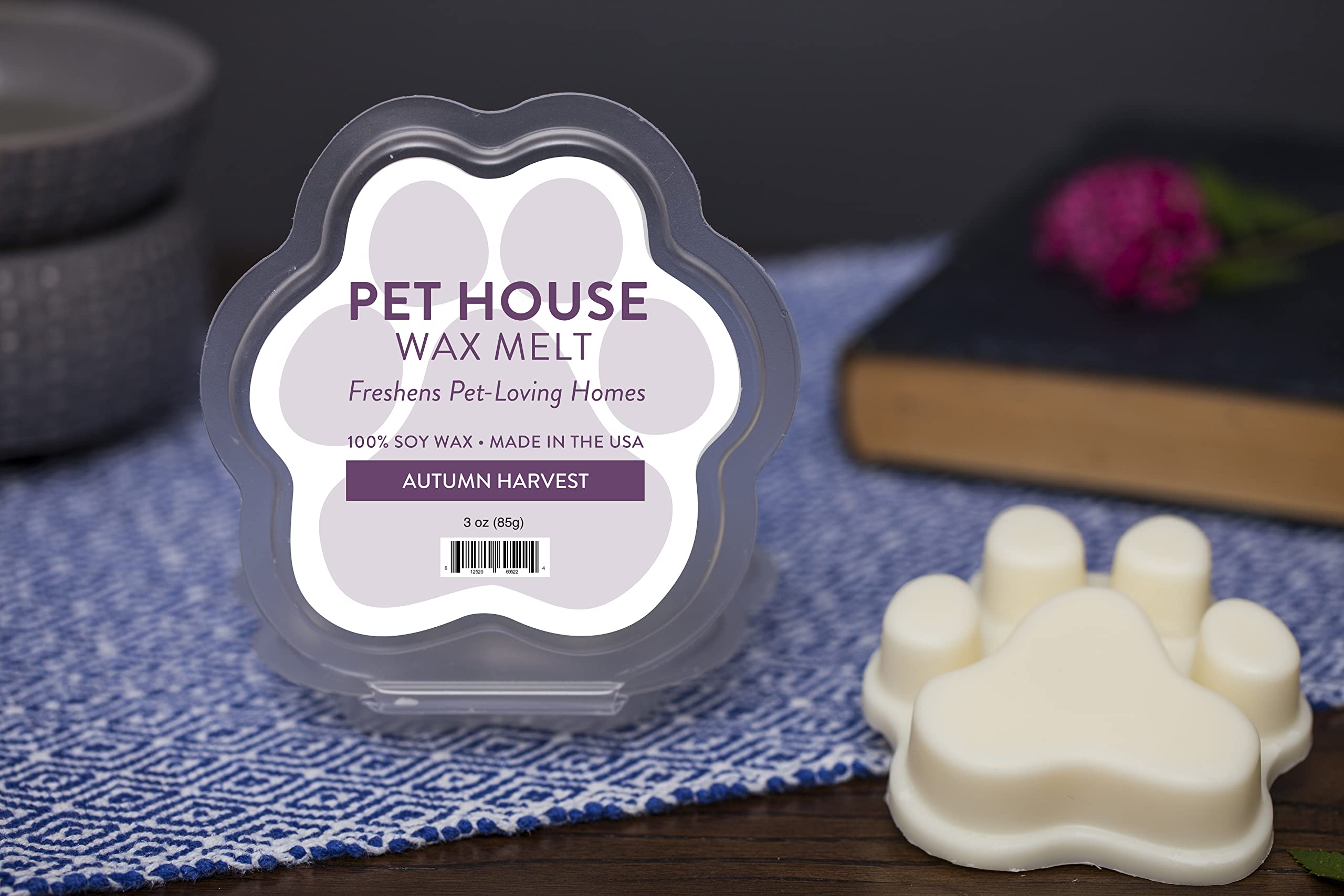 One Fur All Pet House Wax Melts - Autumn Harvest Pack of 2 - Pet Odor Eliminating Wax Melts - Long-Lasting Scented Wax Melts - P