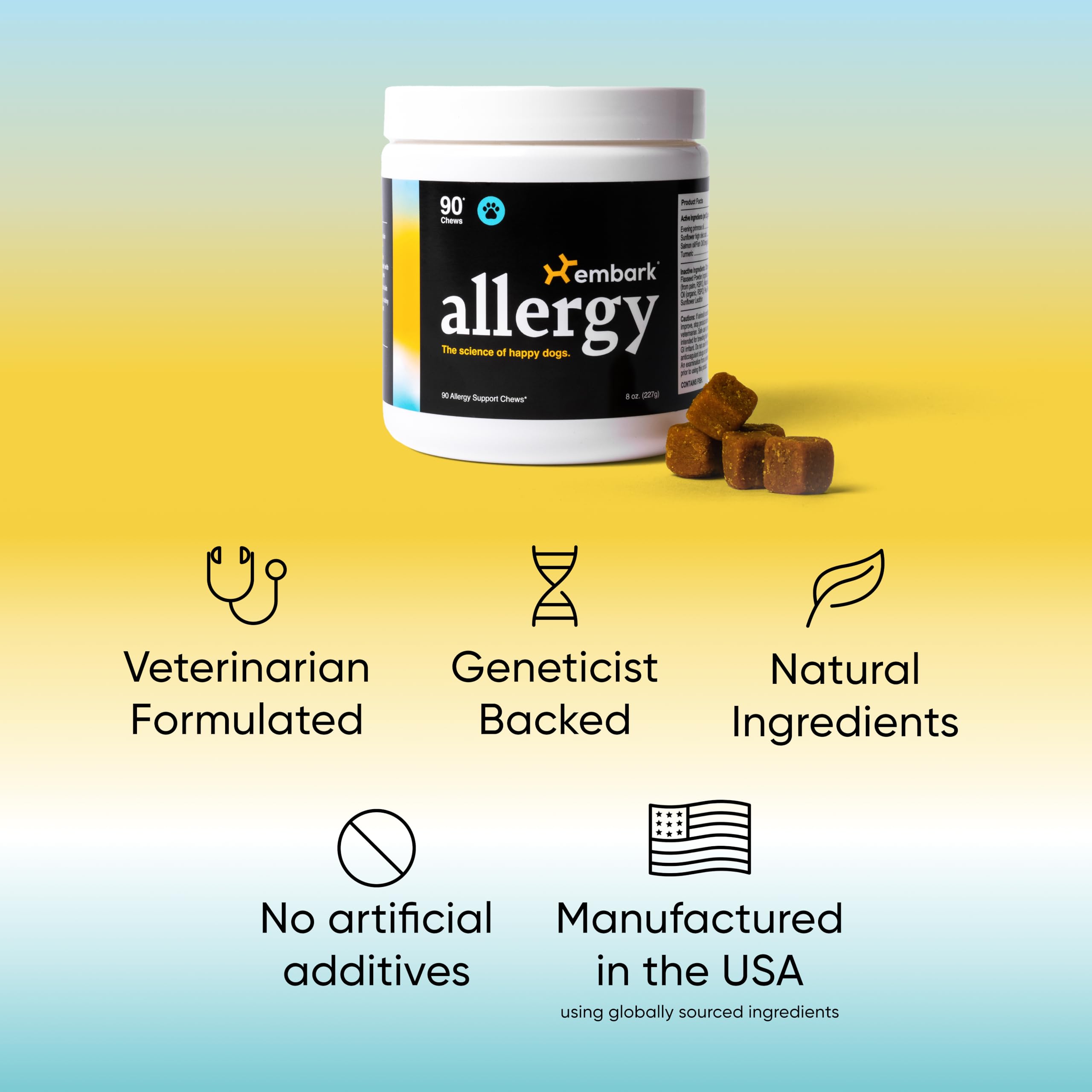 Embark Allergy Supplement for Dogs - Dog Allergy Chews, Support for Itchy Skin & Seasonal Skin Irritation - Vet-Formulated with